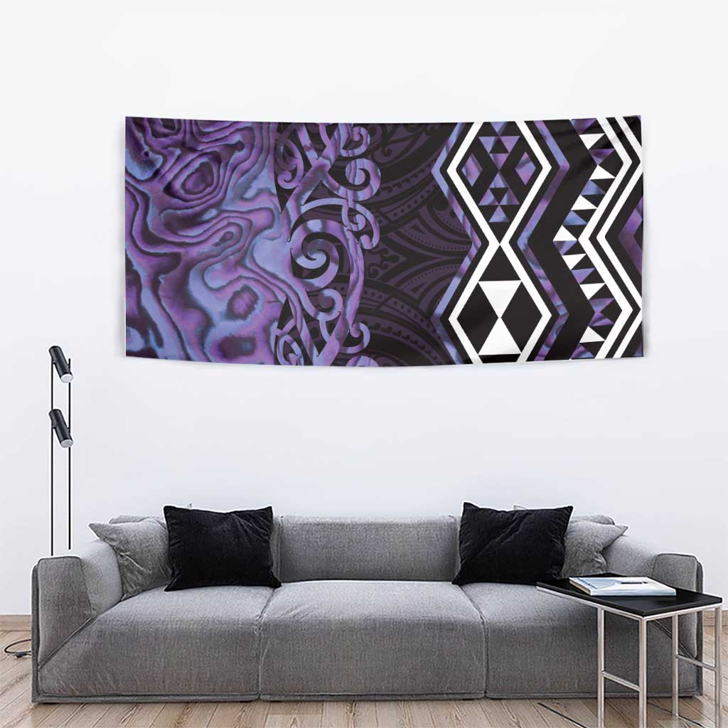 Purple Aotearoa Tapestry Taniko Motifs With Paua Shell Kowhaiwhai - Vibe Hoodie Shop