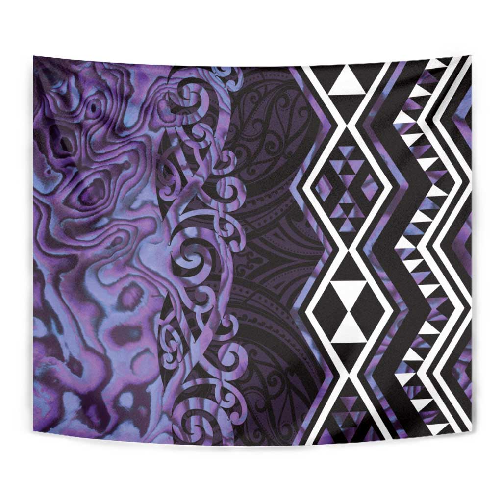 Purple Aotearoa Tapestry Taniko Motifs With Paua Shell Kowhaiwhai - Vibe Hoodie Shop
