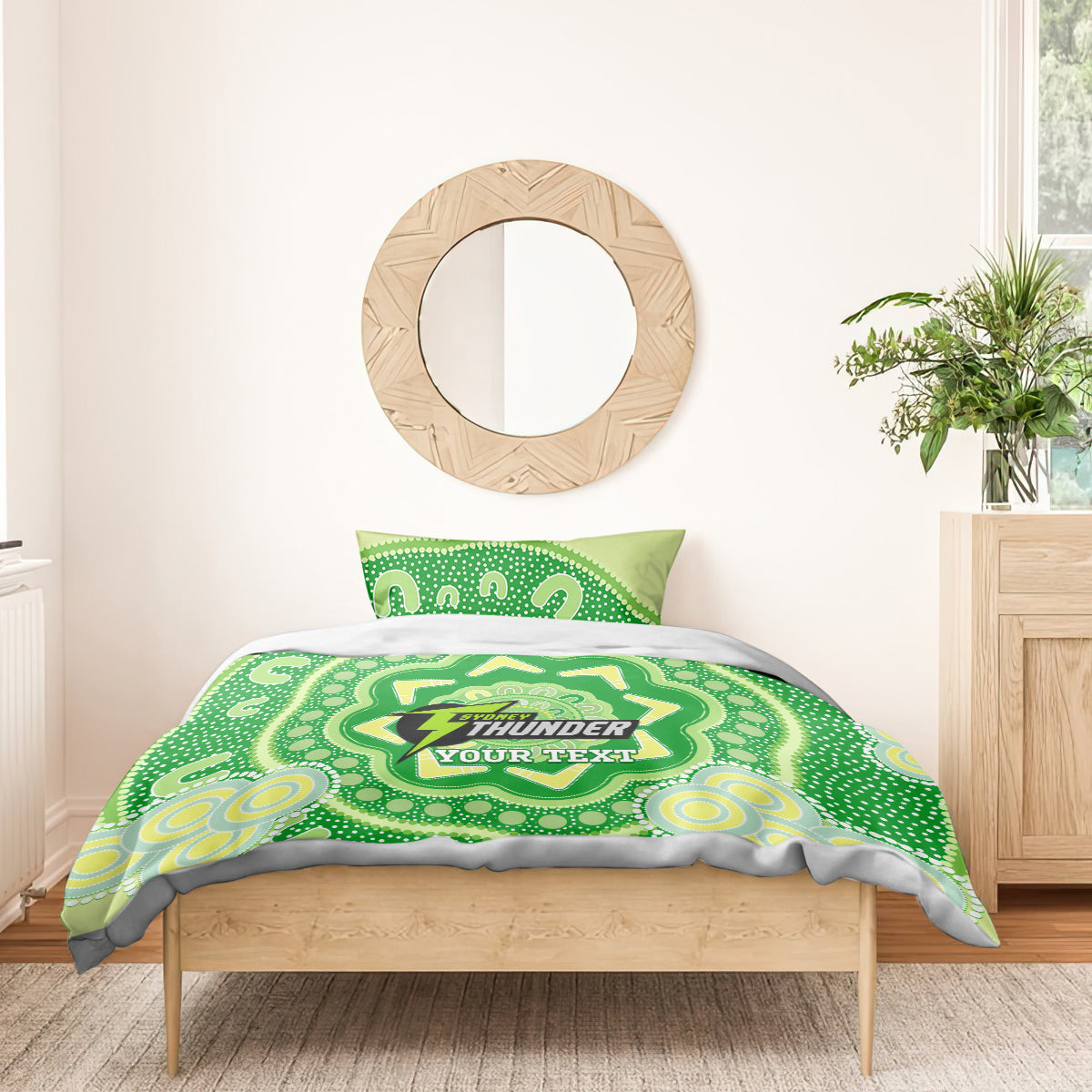 Custom BBL Thunder Cricket Bedding Set 2024 Aboriginal Art - Vibe Hoodie Shop