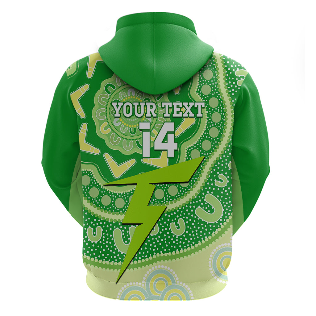 Custom BBL Thunder Cricket Hoodie 2024 Aboriginal Art - Vibe Hoodie Shop
