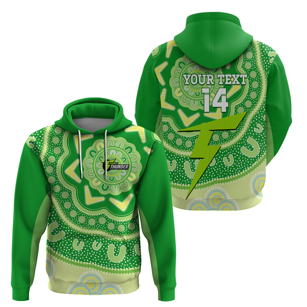 Custom BBL Thunder Cricket Hoodie 2024 Aboriginal Art - Vibe Hoodie Shop