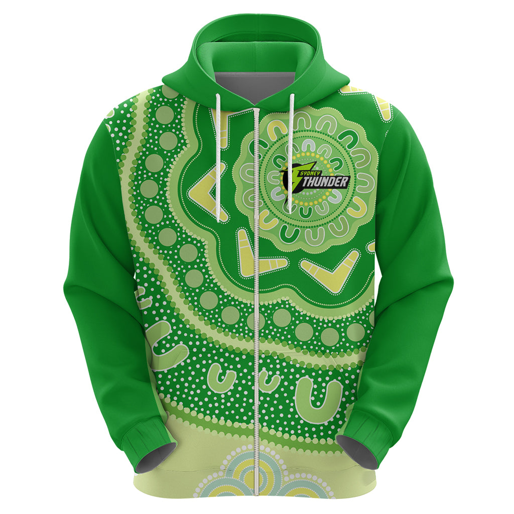 Custom BBL Thunder Cricket Hoodie 2024 Aboriginal Art - Vibe Hoodie Shop