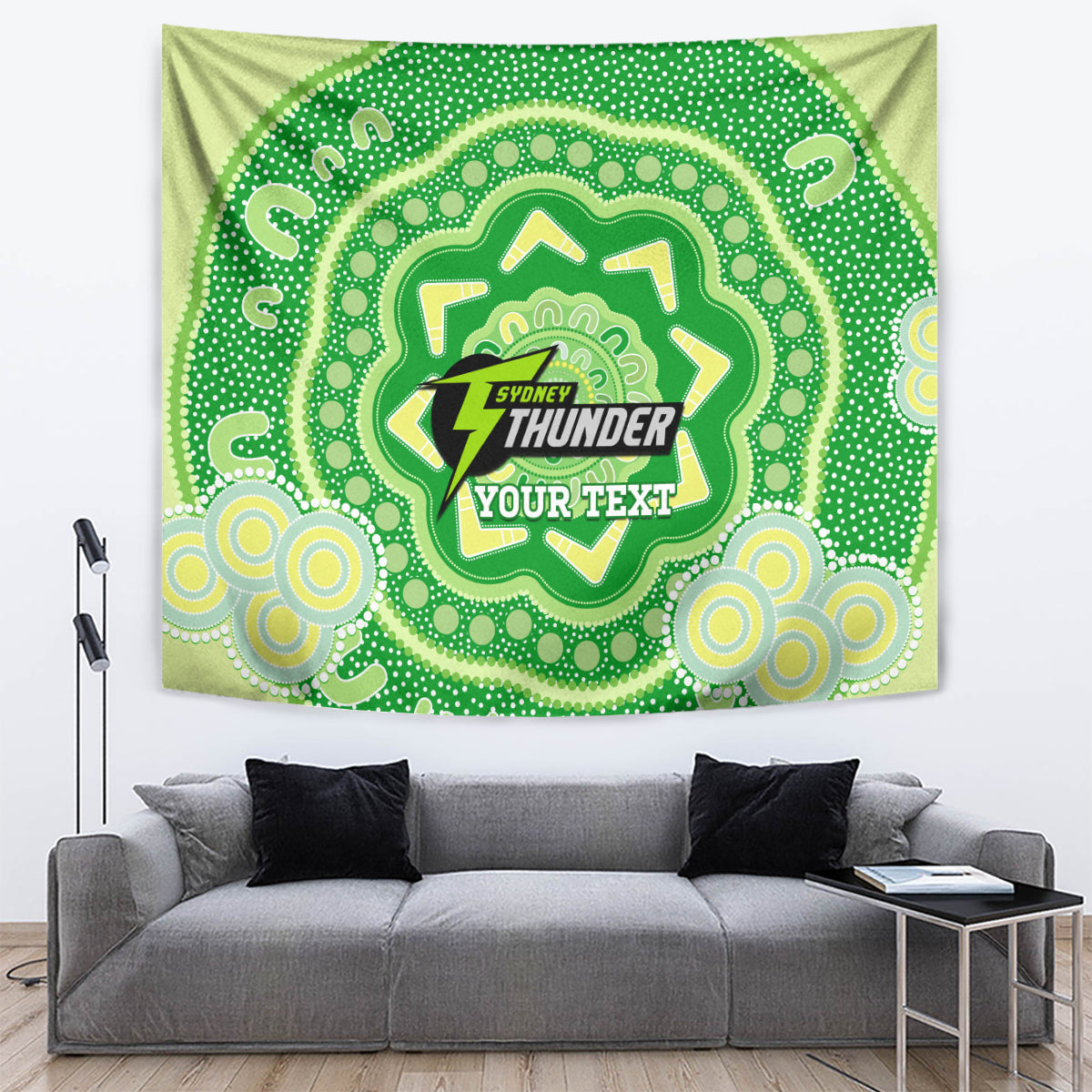 Custom BBL Thunder Cricket Tapestry 2024 Aboriginal Art - Vibe Hoodie Shop