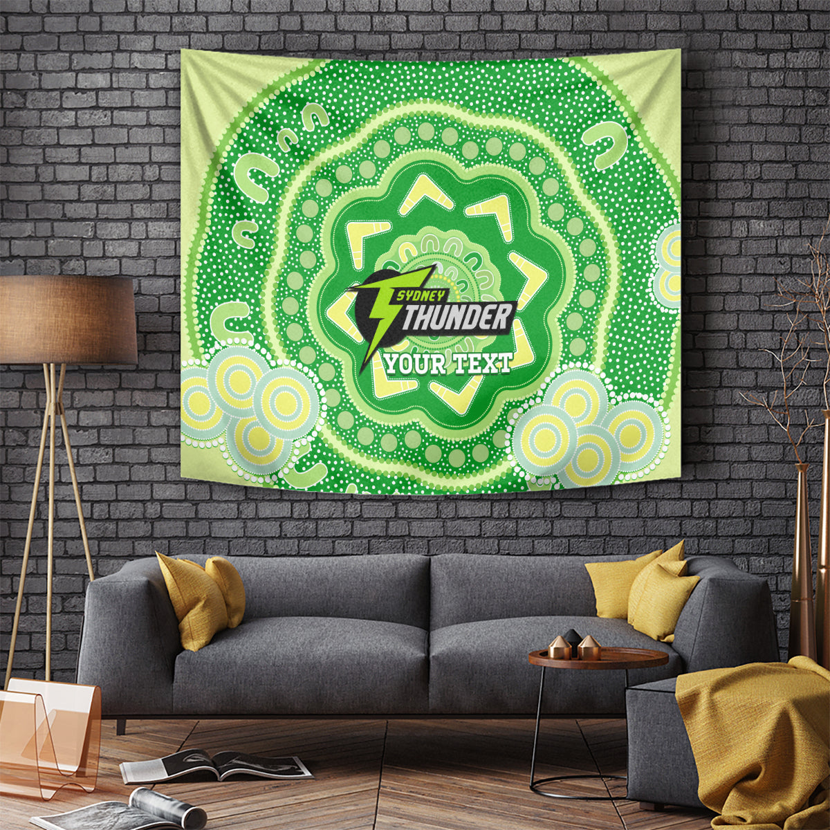 Custom BBL Thunder Cricket Tapestry 2024 Aboriginal Art - Vibe Hoodie Shop