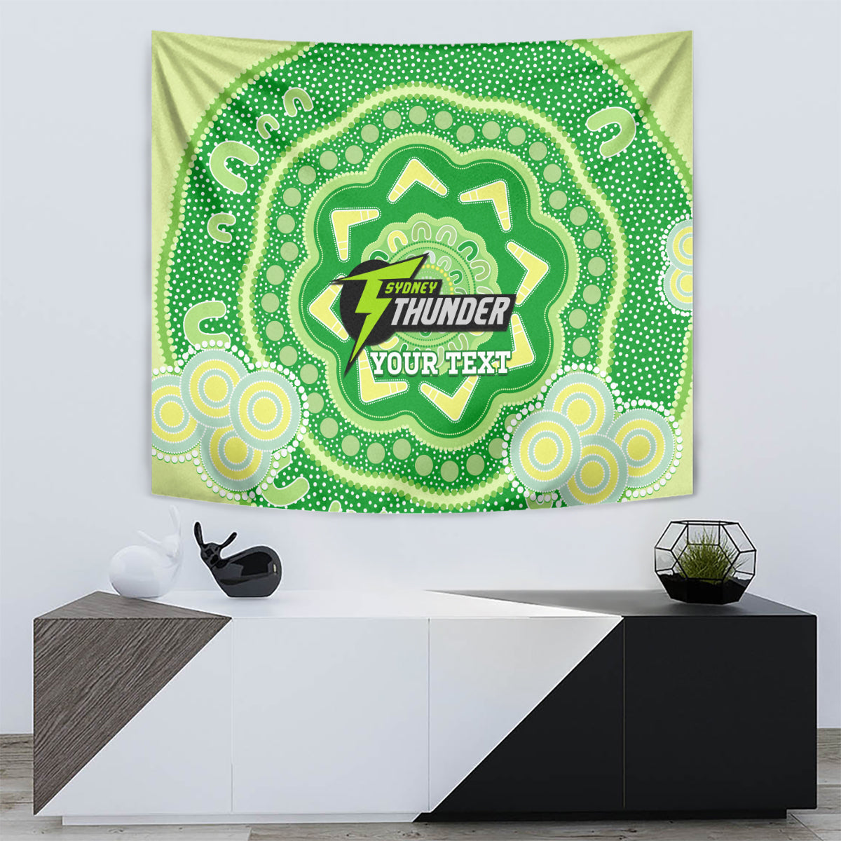 Custom BBL Thunder Cricket Tapestry 2024 Aboriginal Art - Vibe Hoodie Shop