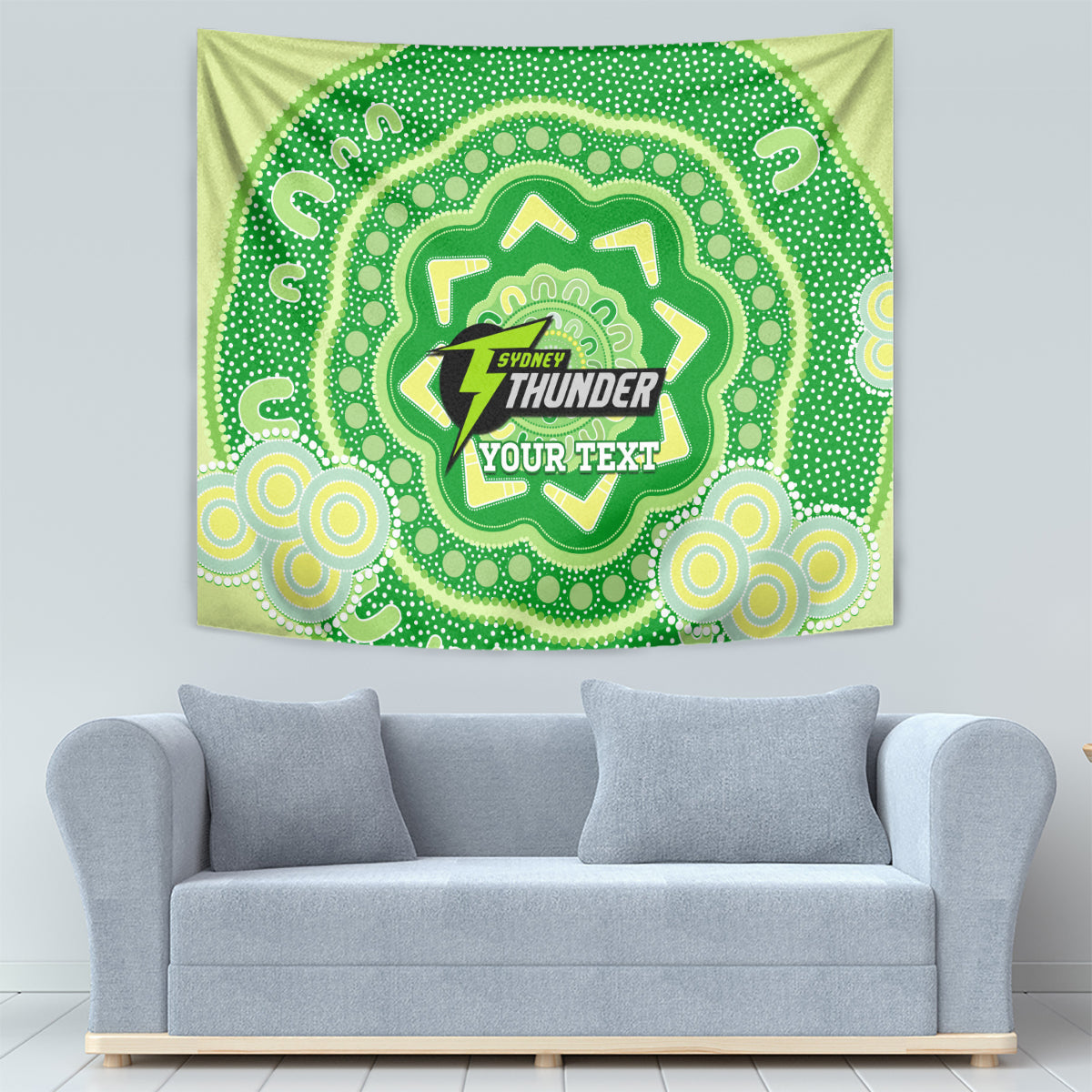 Custom BBL Thunder Cricket Tapestry 2024 Aboriginal Art - Vibe Hoodie Shop