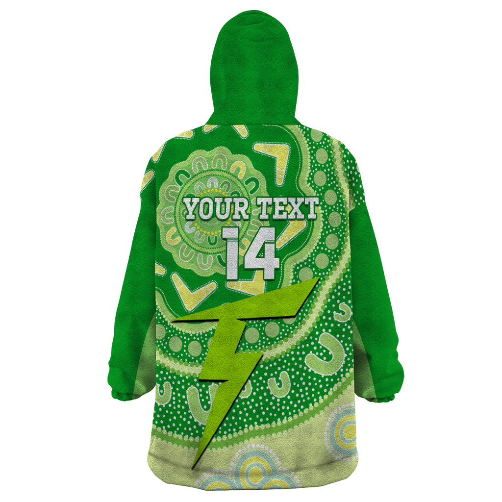 Custom BBL Thunder Cricket Wearable Blanket Hoodie 2024 Aboriginal Art - Vibe Hoodie Shop