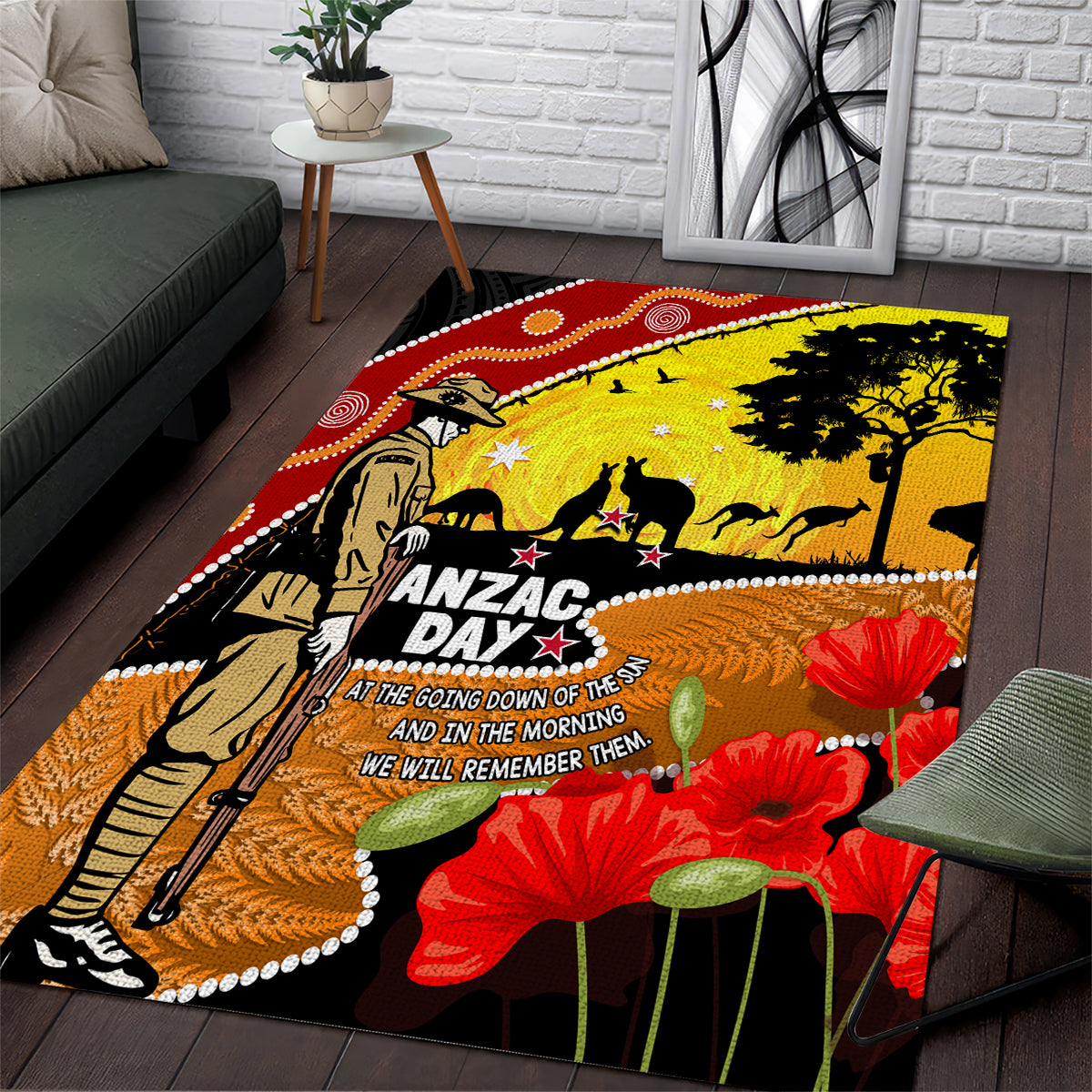 New Zealand And Australia ANZAC Day Area Rug Aboriginal Maori Starring Night Style - Vibe Hoodie Shop