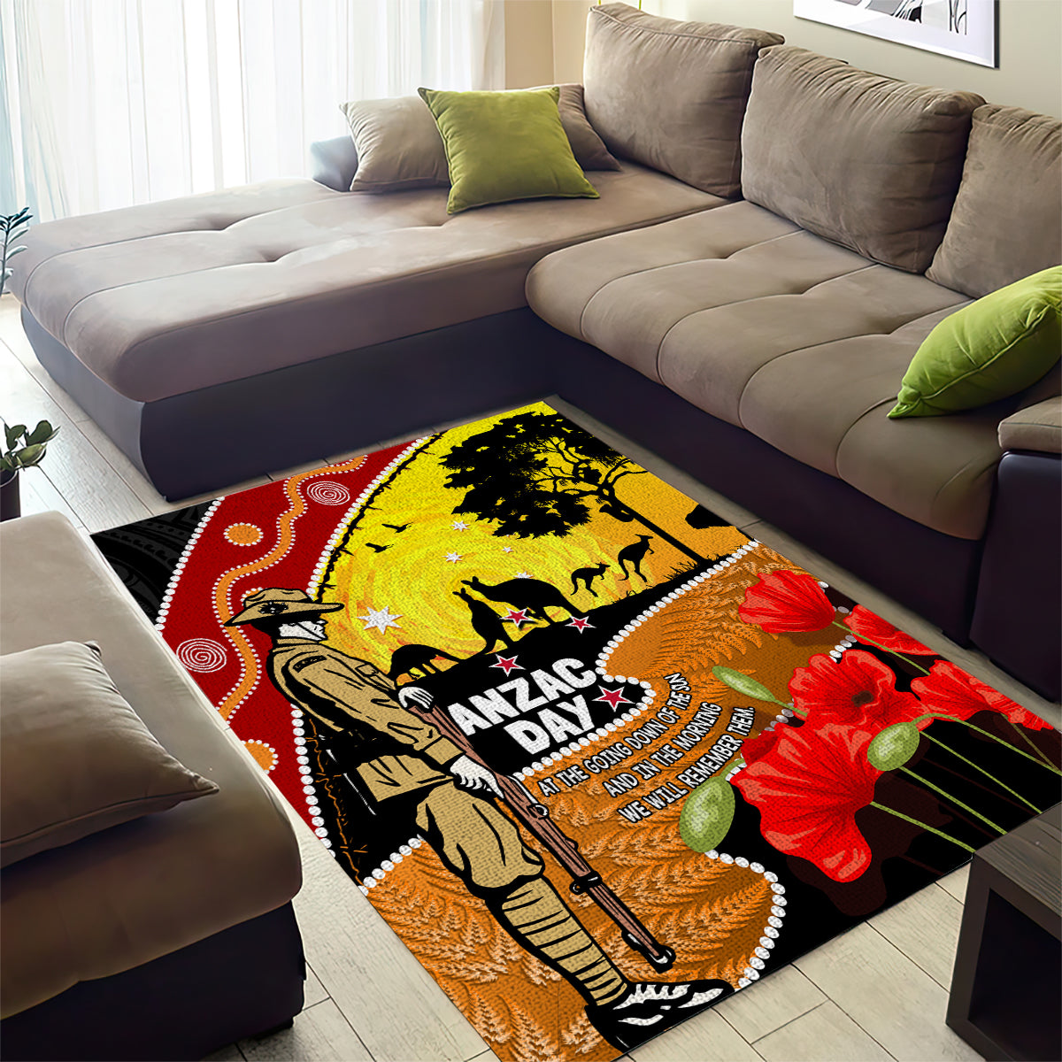 New Zealand And Australia ANZAC Day Area Rug Aboriginal Maori Starring Night Style - Vibe Hoodie Shop