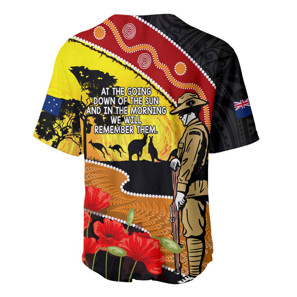 New Zealand And Australia ANZAC Day Baseball Jersey Aboriginal Maori Starring Night Style - Vibe Hoodie Shop