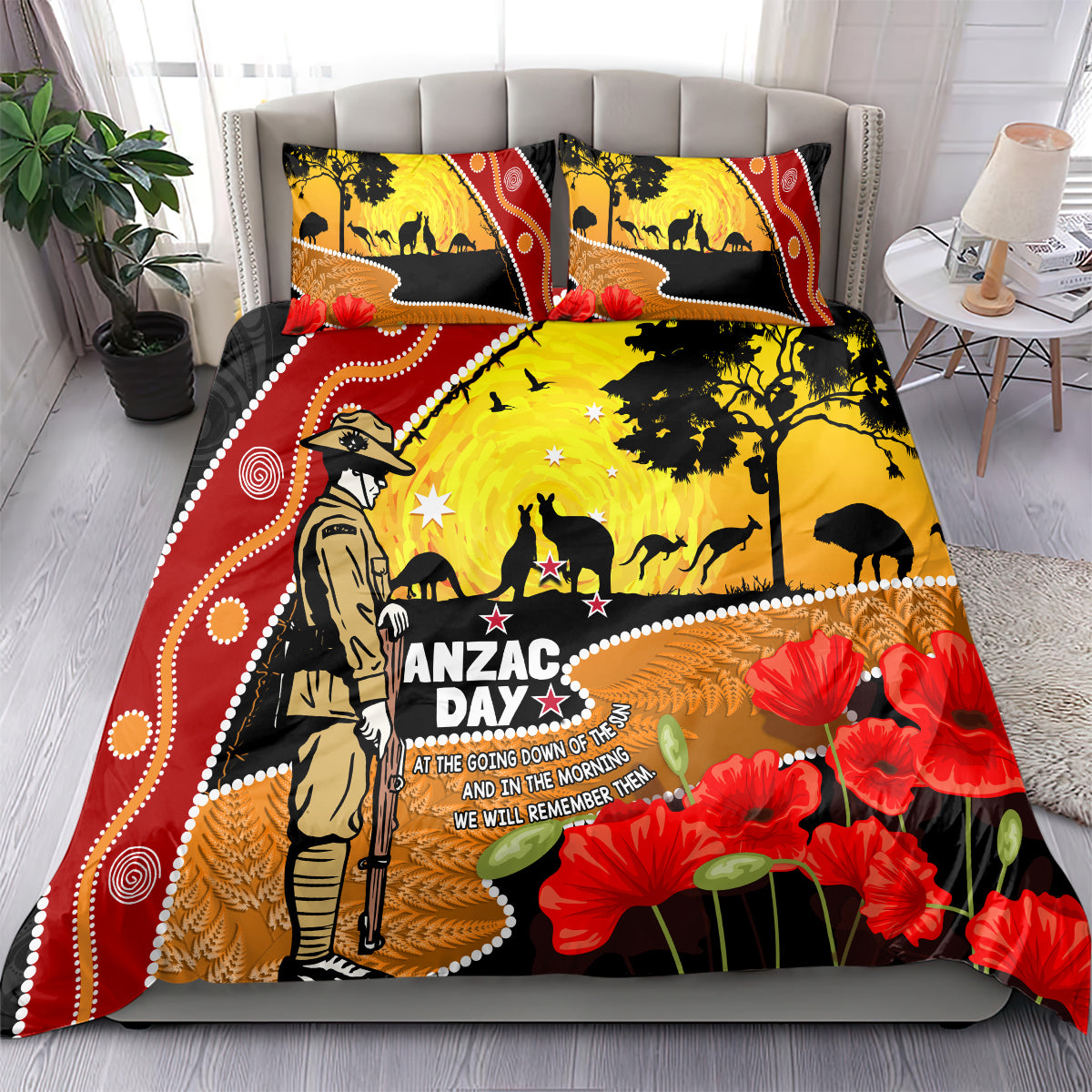 New Zealand And Australia ANZAC Day Bedding Set Aboriginal Maori Starring Night Style - Vibe Hoodie Shop