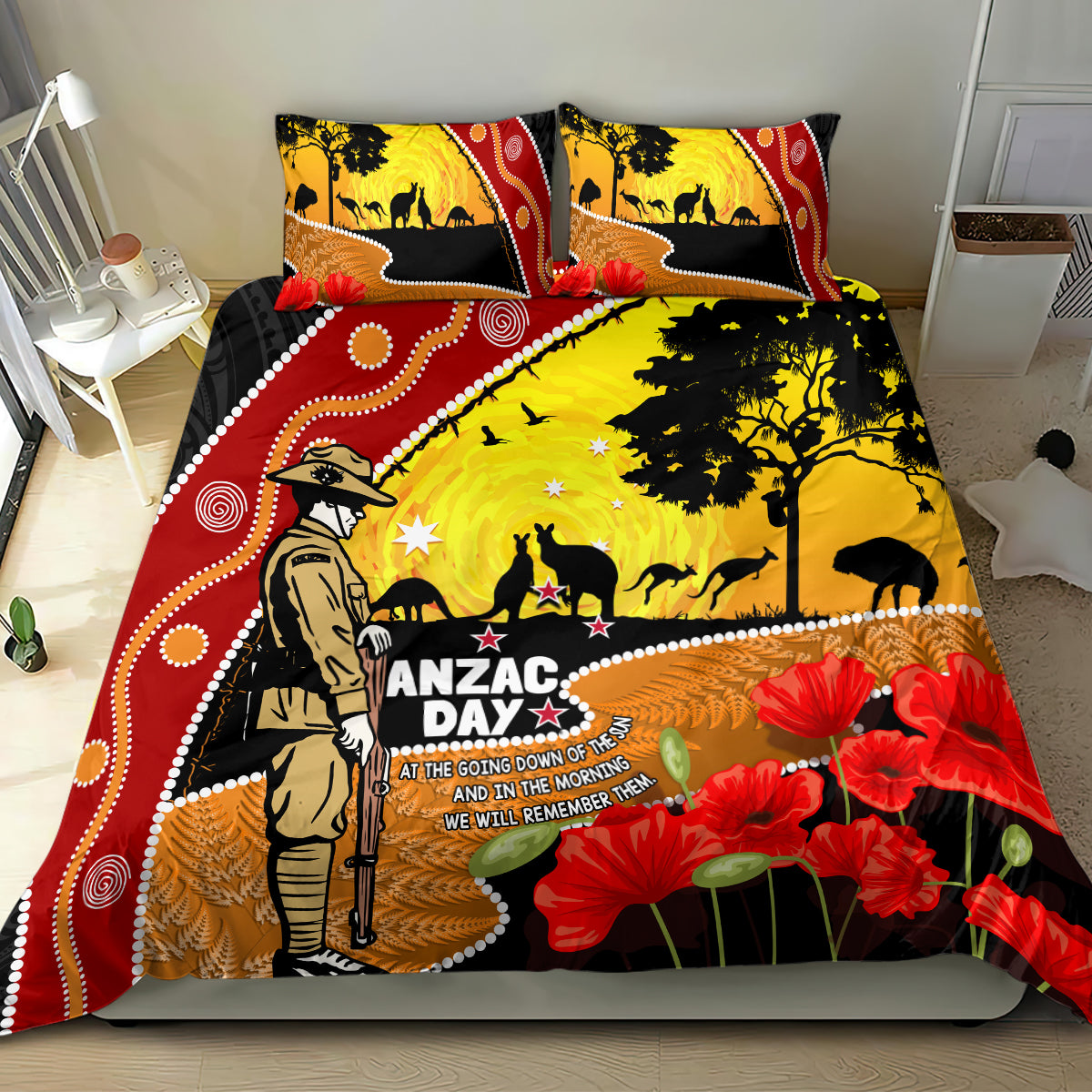 New Zealand And Australia ANZAC Day Bedding Set Aboriginal Maori Starring Night Style - Vibe Hoodie Shop
