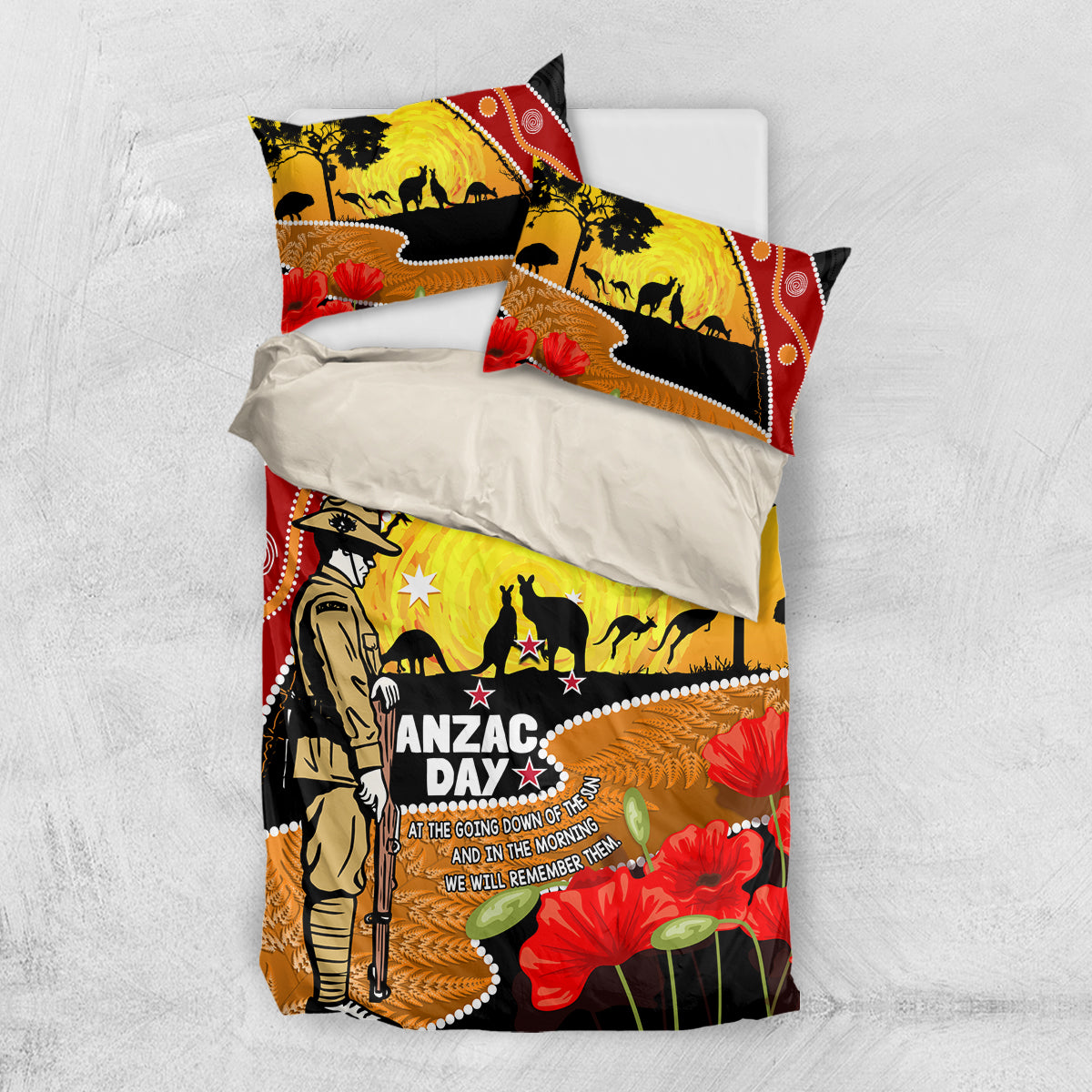 New Zealand And Australia ANZAC Day Bedding Set Aboriginal Maori Starring Night Style - Vibe Hoodie Shop