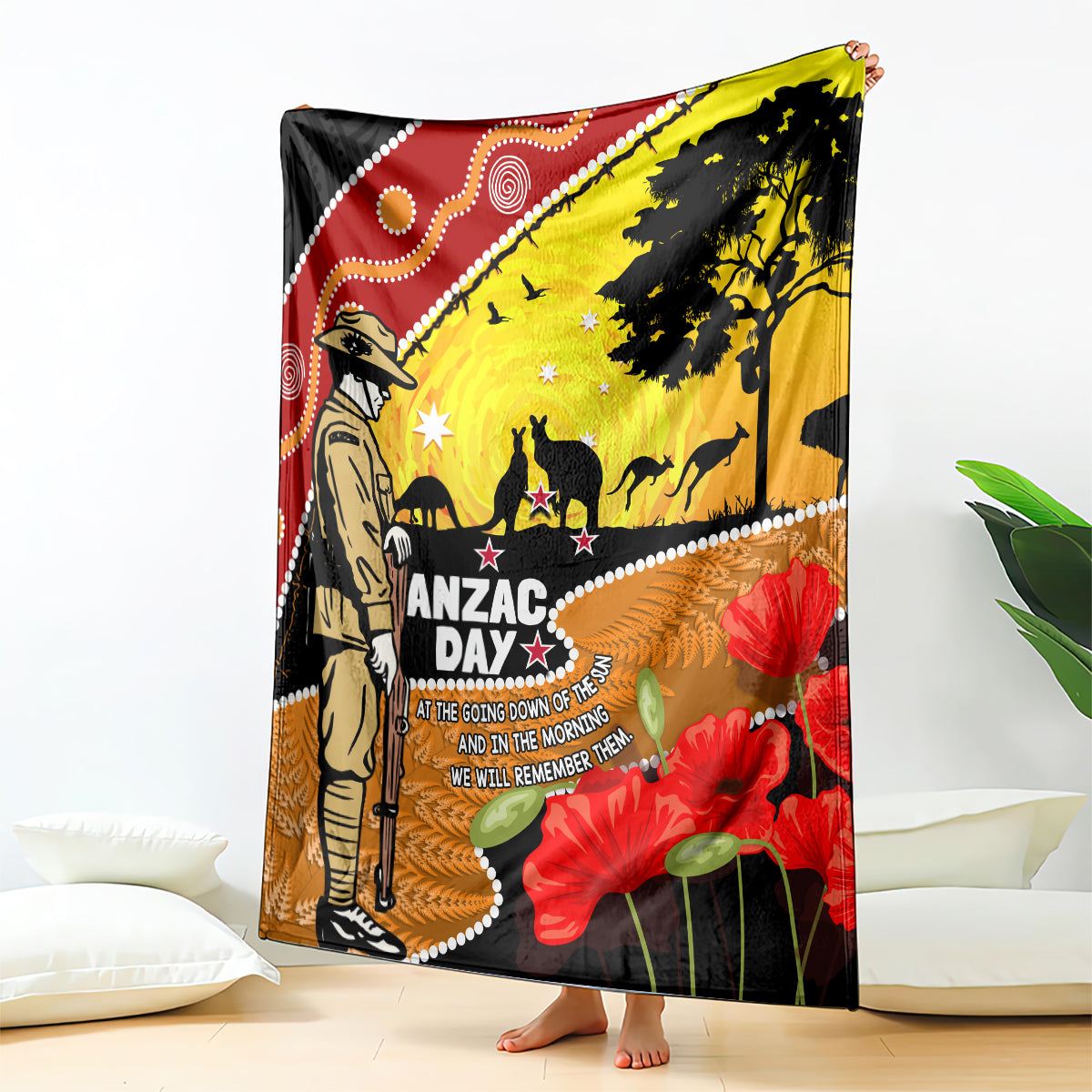 New Zealand And Australia ANZAC Day Blanket Aboriginal Maori Starring Night Style - Vibe Hoodie Shop