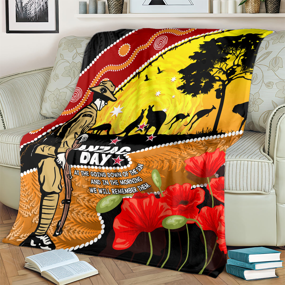 New Zealand And Australia ANZAC Day Blanket Aboriginal Maori Starring Night Style - Vibe Hoodie Shop