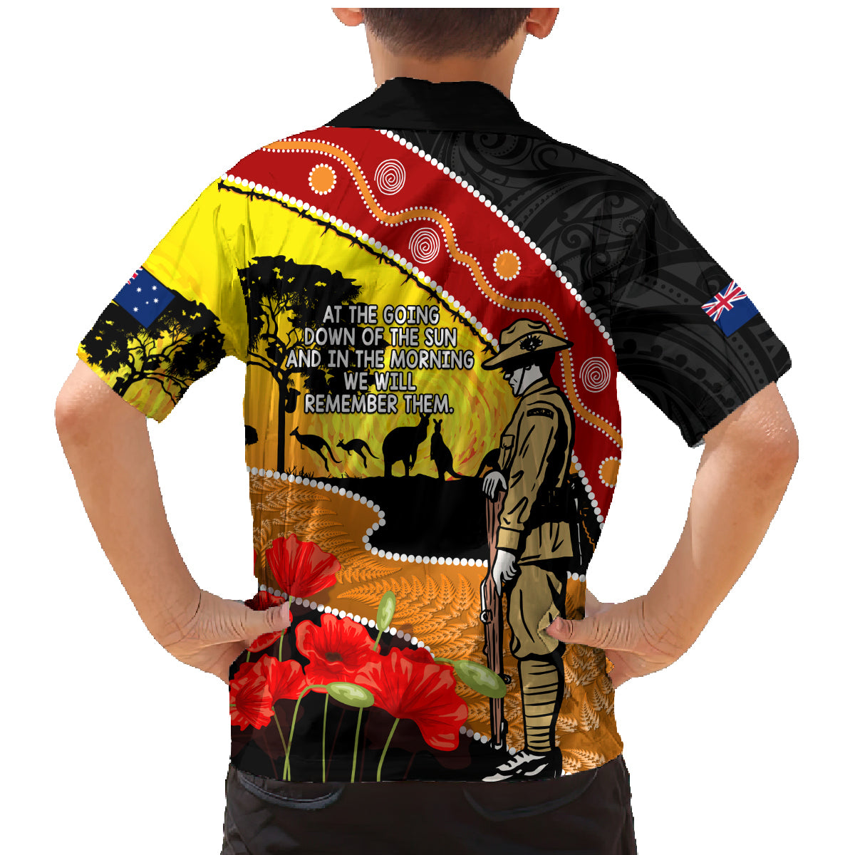 New Zealand And Australia ANZAC Day Family Matching Mermaid Dress and Hawaiian Shirt Aboriginal Maori Starring Night Style