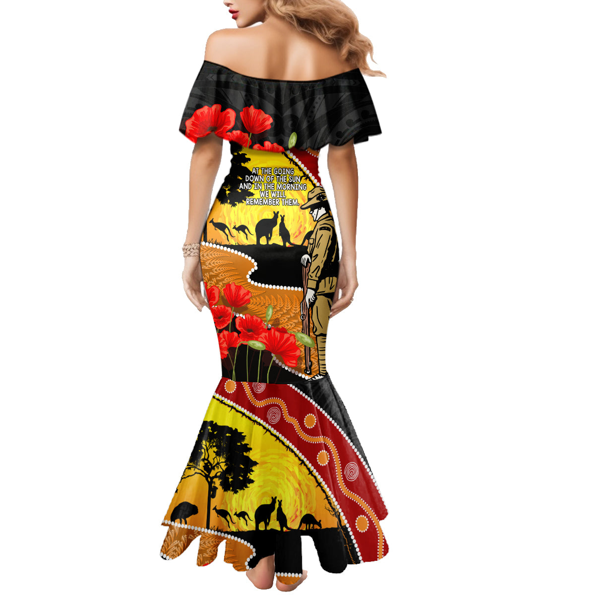 New Zealand And Australia ANZAC Day Family Matching Mermaid Dress and Hawaiian Shirt Aboriginal Maori Starring Night Style