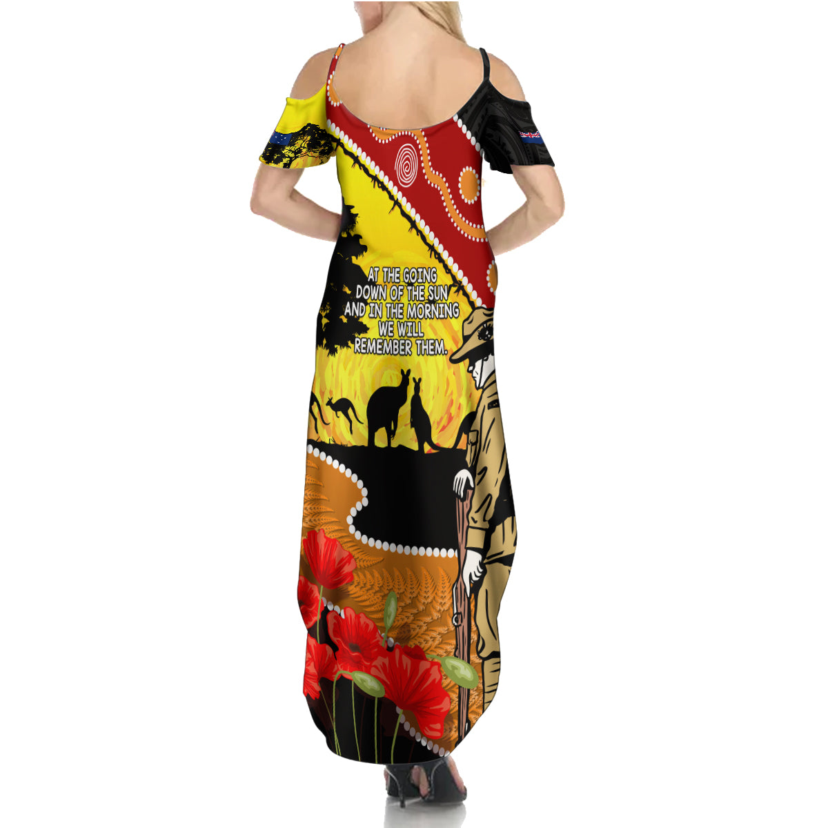 New Zealand And Australia ANZAC Day Family Matching Summer Maxi Dress and Hawaiian Shirt Aboriginal Maori Starring Night Style