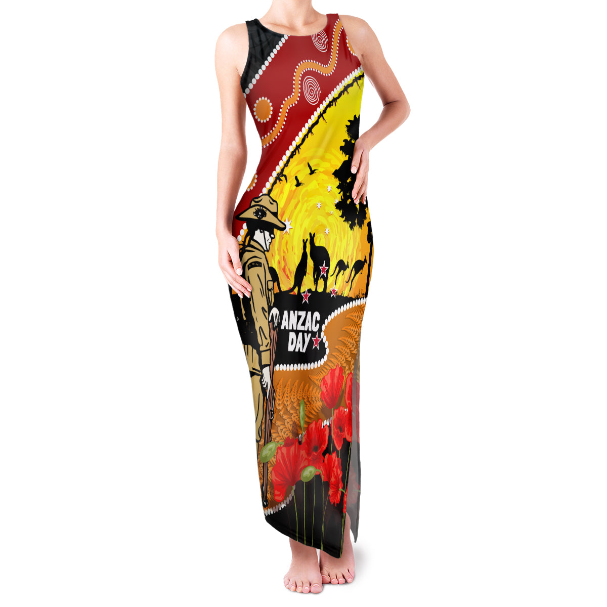 New Zealand And Australia ANZAC Day Family Matching Tank Maxi Dress and Hawaiian Shirt Aboriginal Maori Starring Night Style