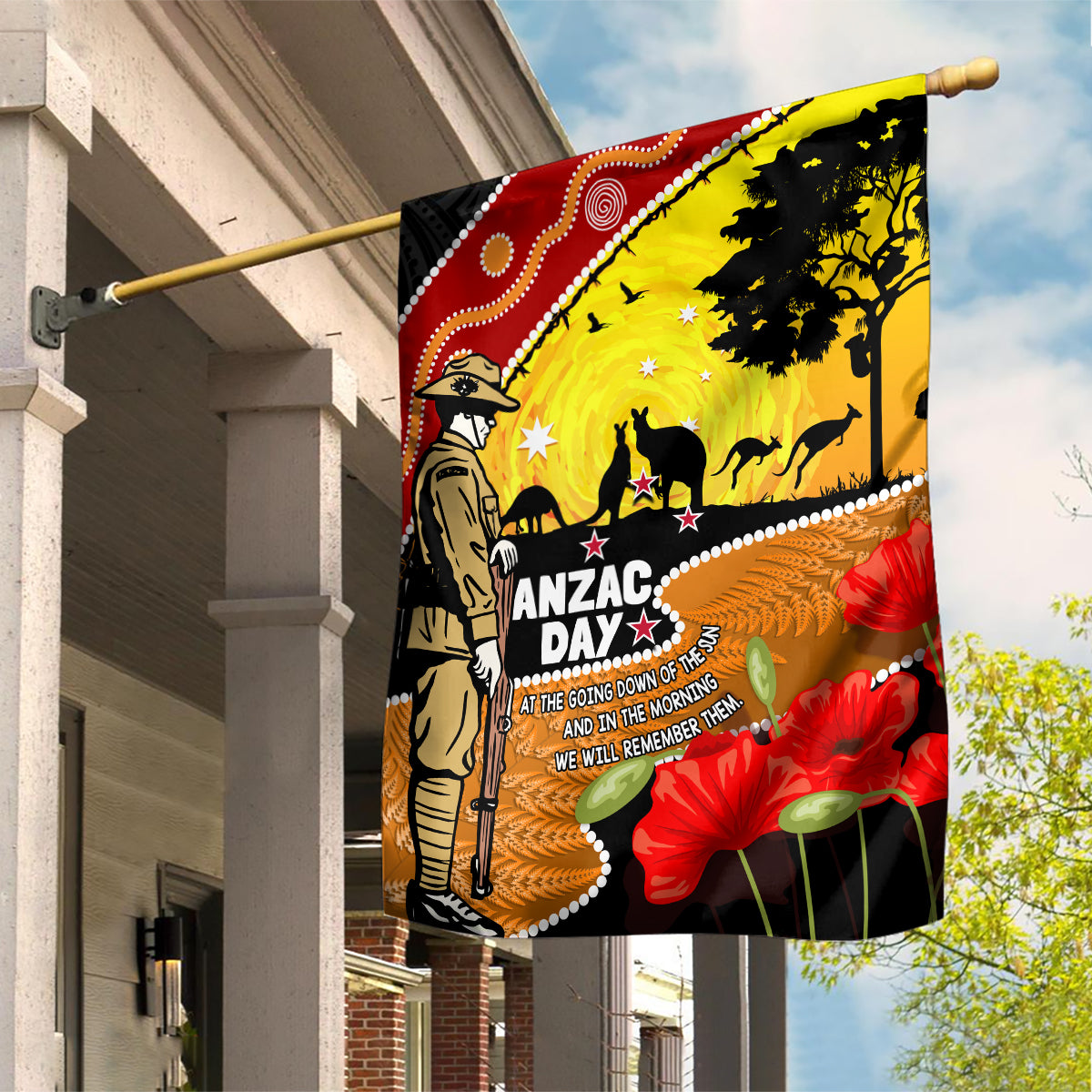 New Zealand And Australia ANZAC Day Garden Flag Aboriginal Maori Starring Night Style - Vibe Hoodie Shop