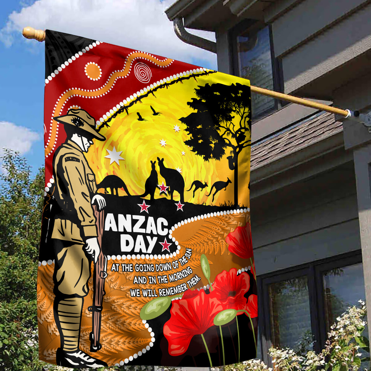 New Zealand And Australia ANZAC Day Garden Flag Aboriginal Maori Starring Night Style - Vibe Hoodie Shop