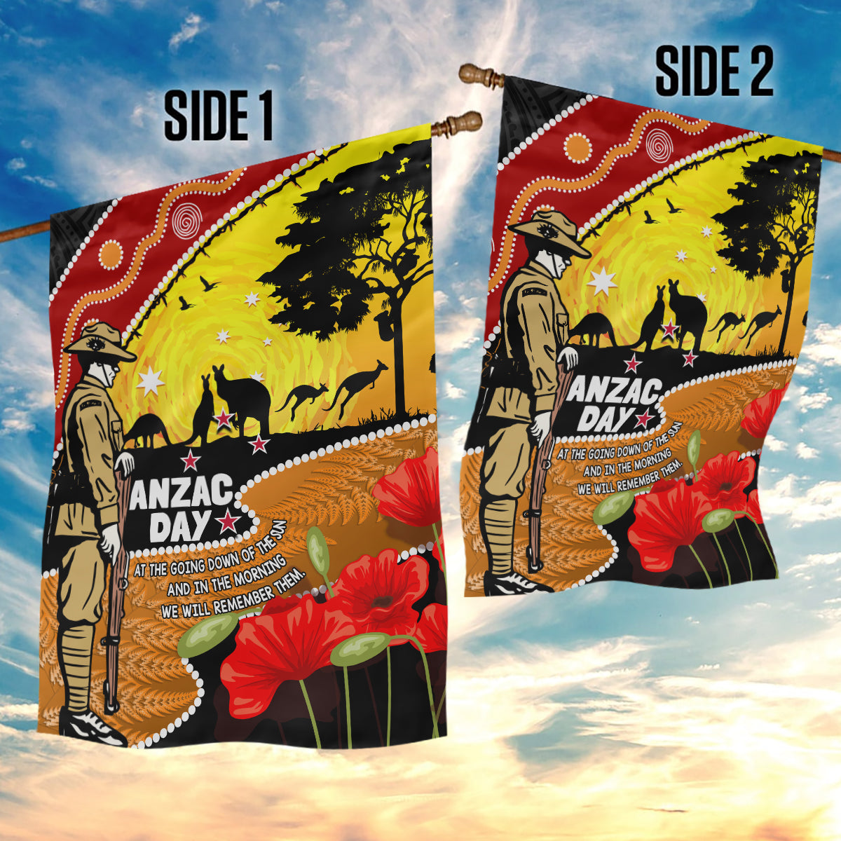 New Zealand And Australia ANZAC Day Garden Flag Aboriginal Maori Starring Night Style - Vibe Hoodie Shop