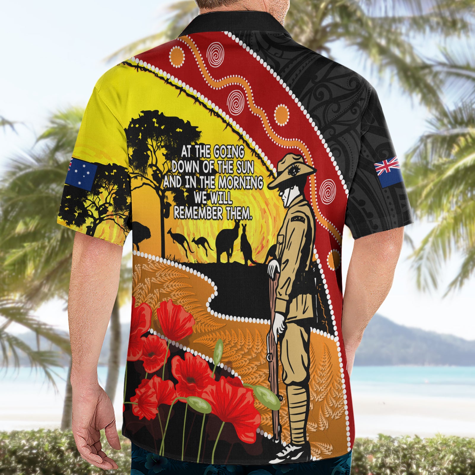 New Zealand And Australia ANZAC Day Hawaiian Shirt Aboriginal Maori Starring Night Style - Vibe Hoodie Shop