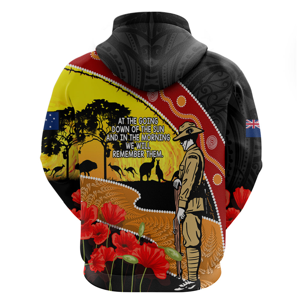 New Zealand And Australia ANZAC Day Hoodie Aboriginal Maori Starring Night Style - Vibe Hoodie Shop