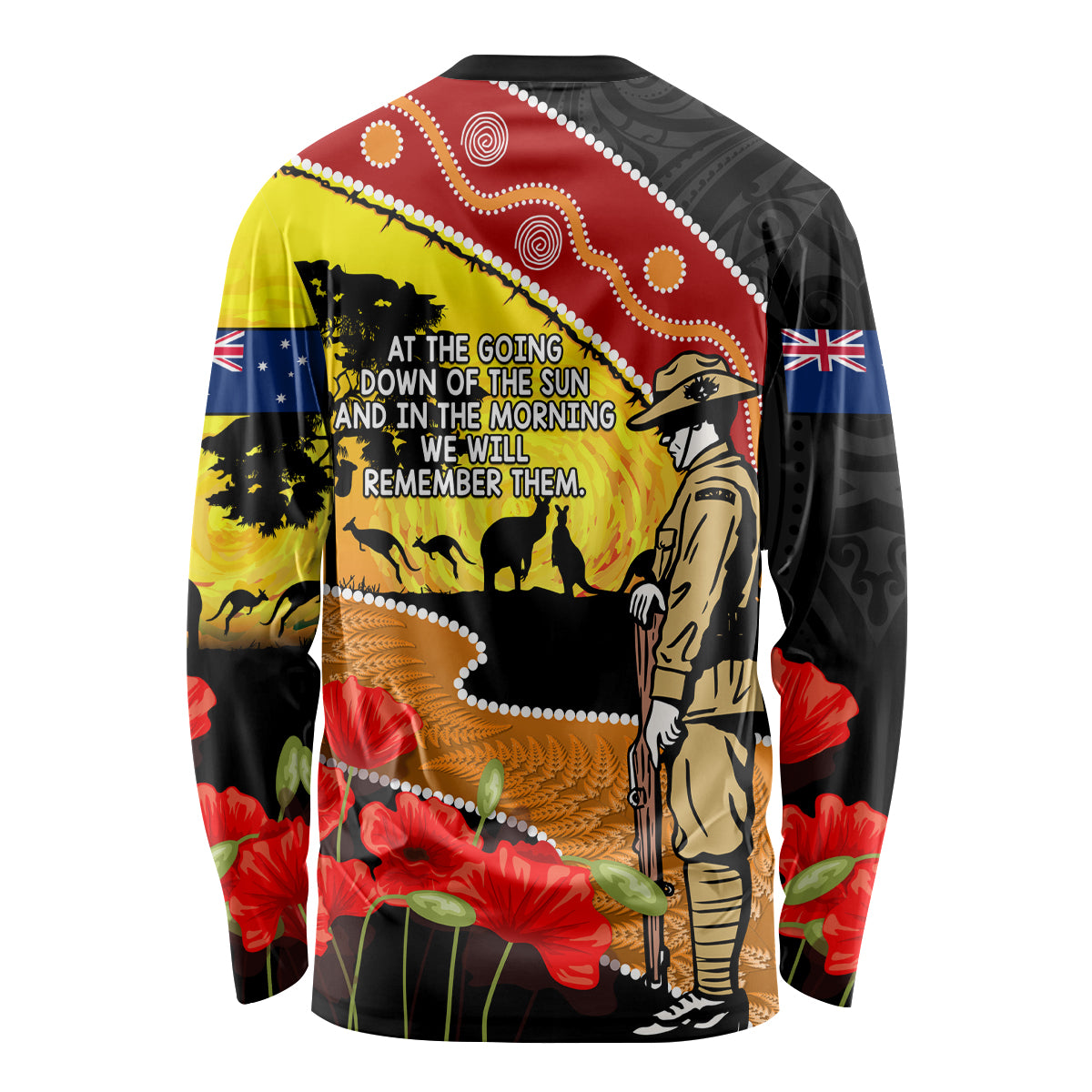 New Zealand And Australia ANZAC Day Long Sleeve Shirt Aboriginal Maori Starring Night Style - Vibe Hoodie Shop