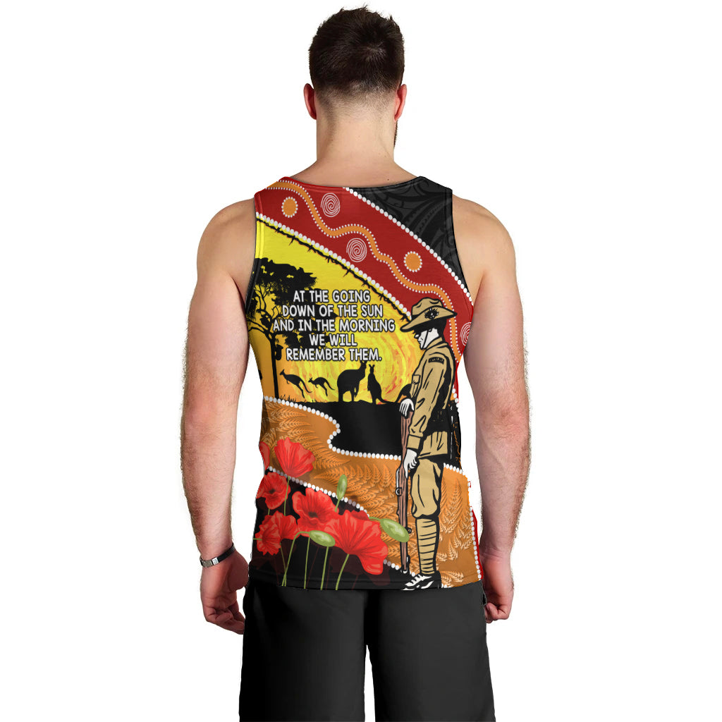 New Zealand And Australia ANZAC Day Men Tank Top Aboriginal Maori Starring Night Style - Vibe Hoodie Shop