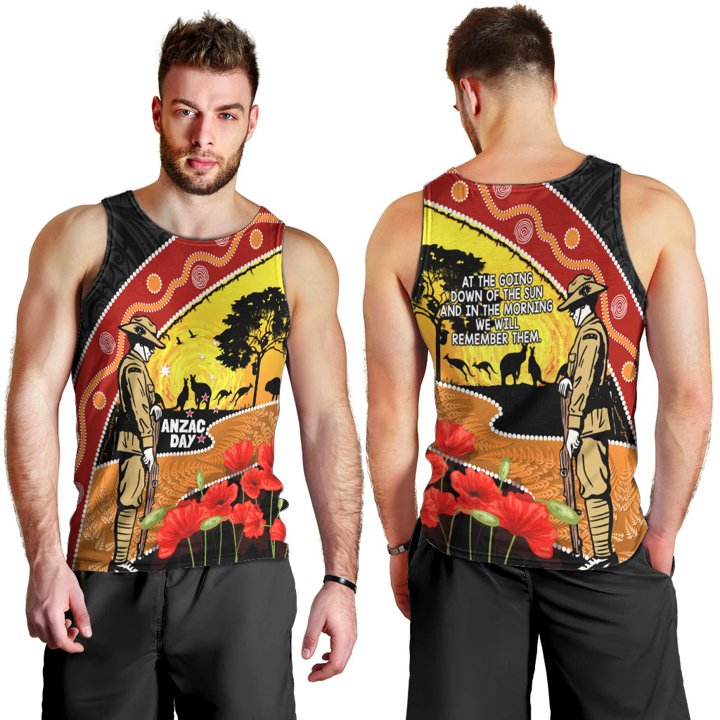 New Zealand And Australia ANZAC Day Men Tank Top Aboriginal Maori Starring Night Style - Vibe Hoodie Shop