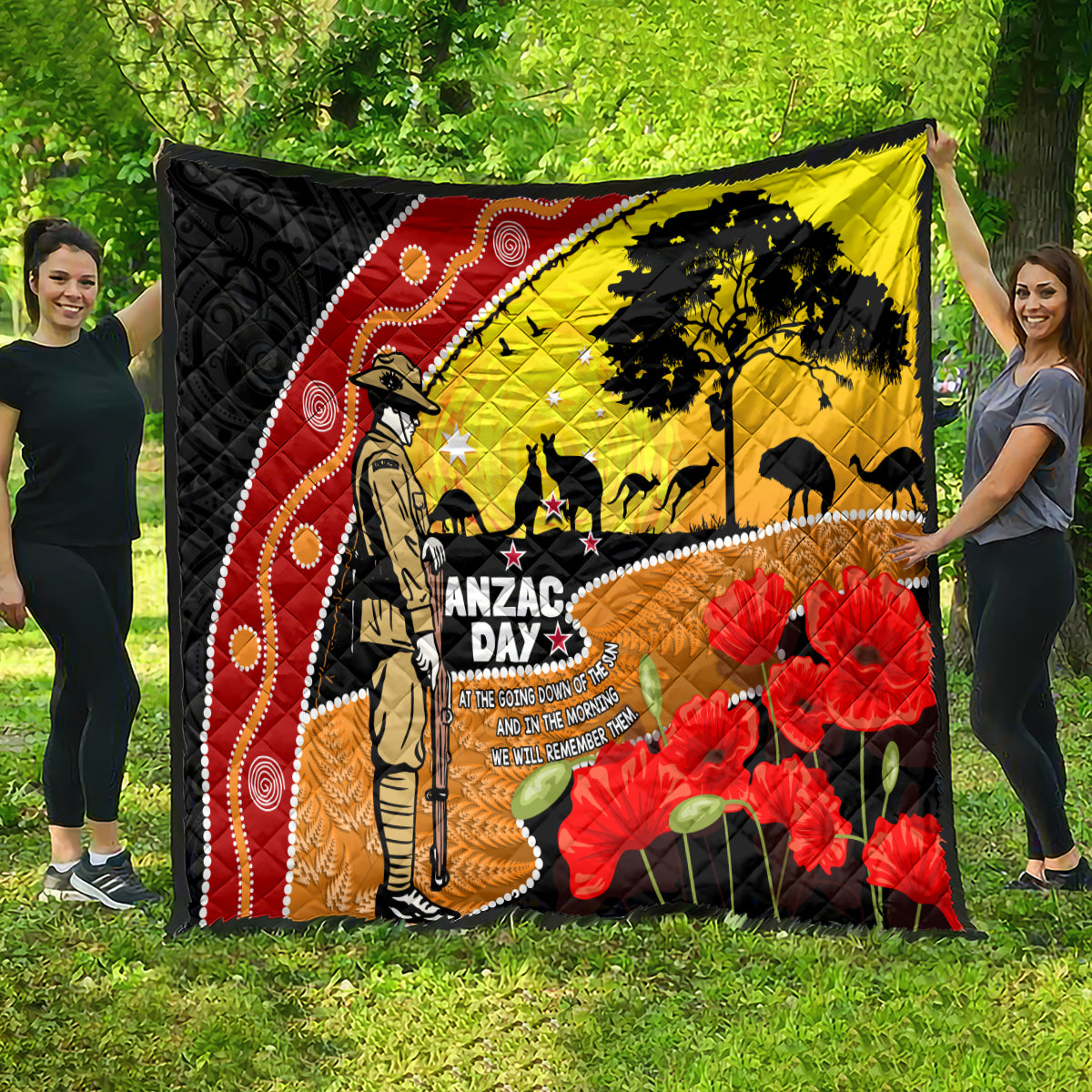 New Zealand And Australia ANZAC Day Quilt Aboriginal Maori Starring Night Style - Vibe Hoodie Shop