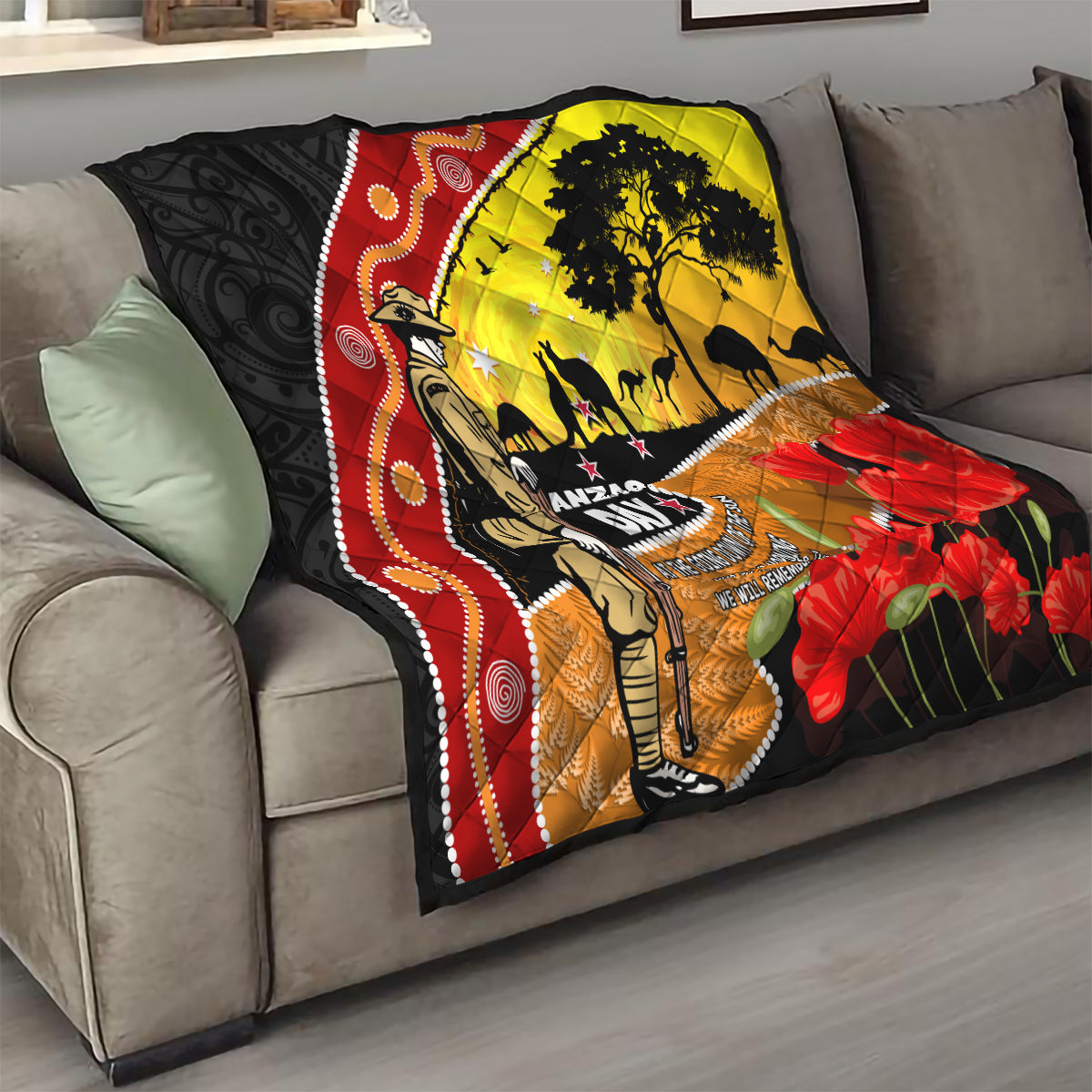 New Zealand And Australia ANZAC Day Quilt Aboriginal Maori Starring Night Style - Vibe Hoodie Shop