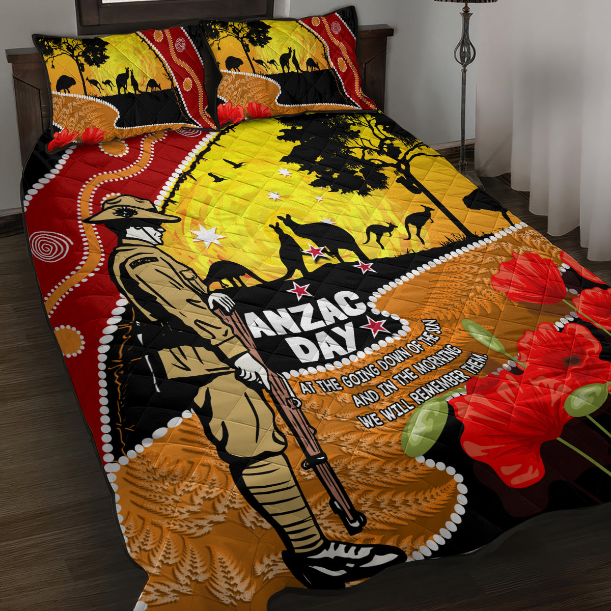 New Zealand And Australia ANZAC Day Quilt Bed Set Aboriginal Maori Starring Night Style - Vibe Hoodie Shop