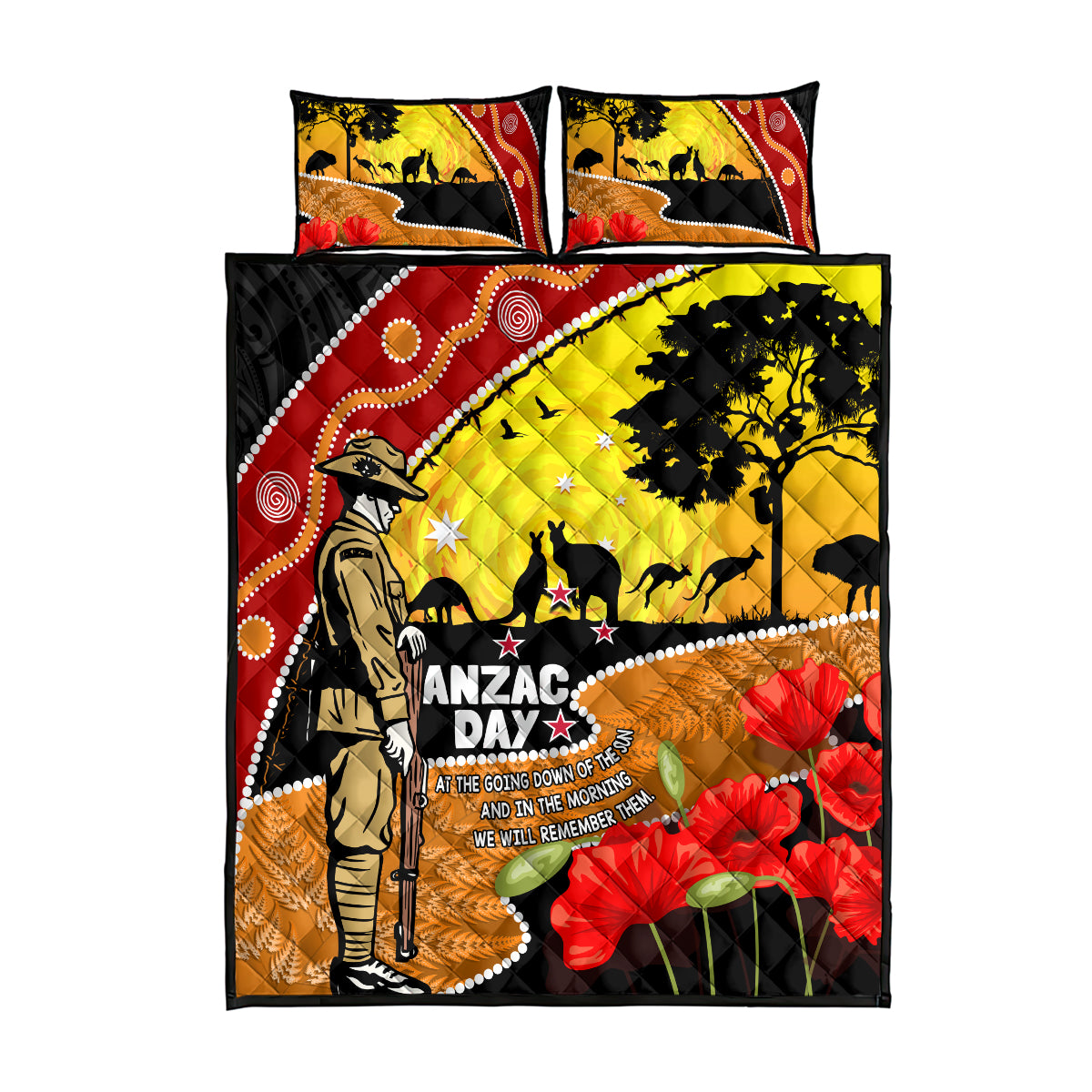 New Zealand And Australia ANZAC Day Quilt Bed Set Aboriginal Maori Starring Night Style - Vibe Hoodie Shop