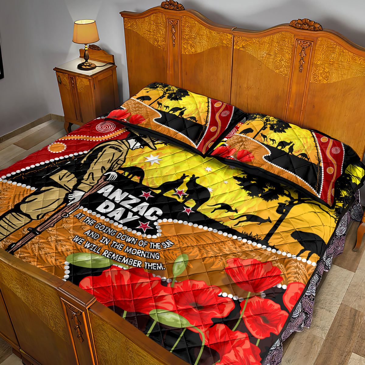 New Zealand And Australia ANZAC Day Quilt Bed Set Aboriginal Maori Starring Night Style - Vibe Hoodie Shop