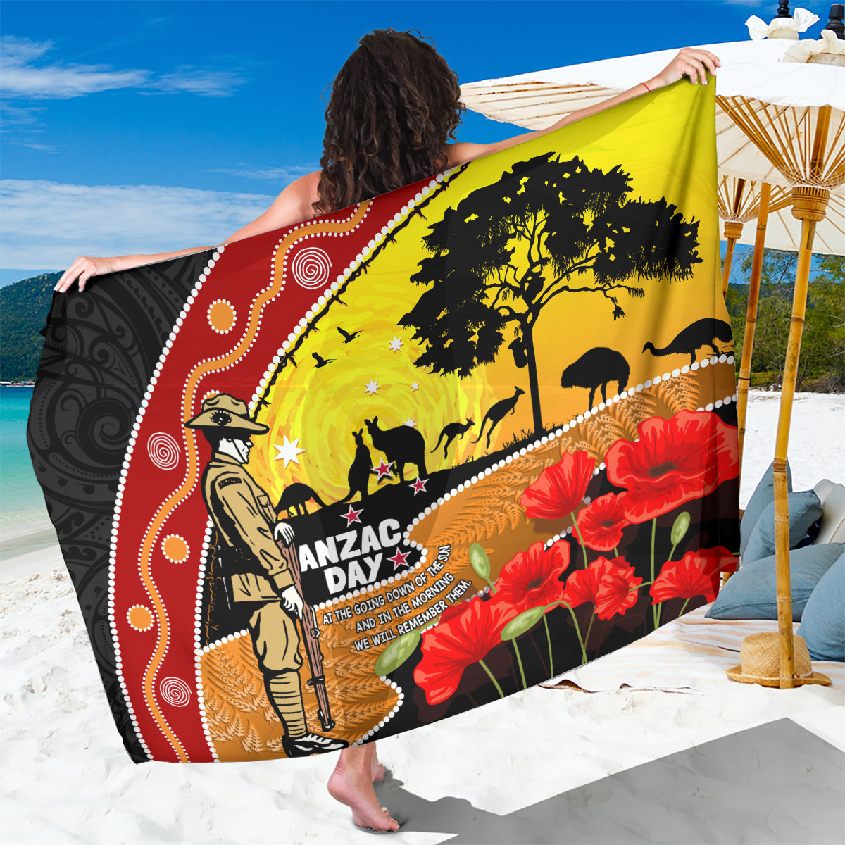 New Zealand And Australia ANZAC Day Sarong Aboriginal Maori Starring Night Style - Vibe Hoodie Shop