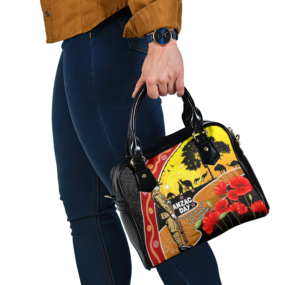New Zealand And Australia ANZAC Day Shoulder Handbag Aboriginal Maori Starring Night Style - Vibe Hoodie Shop