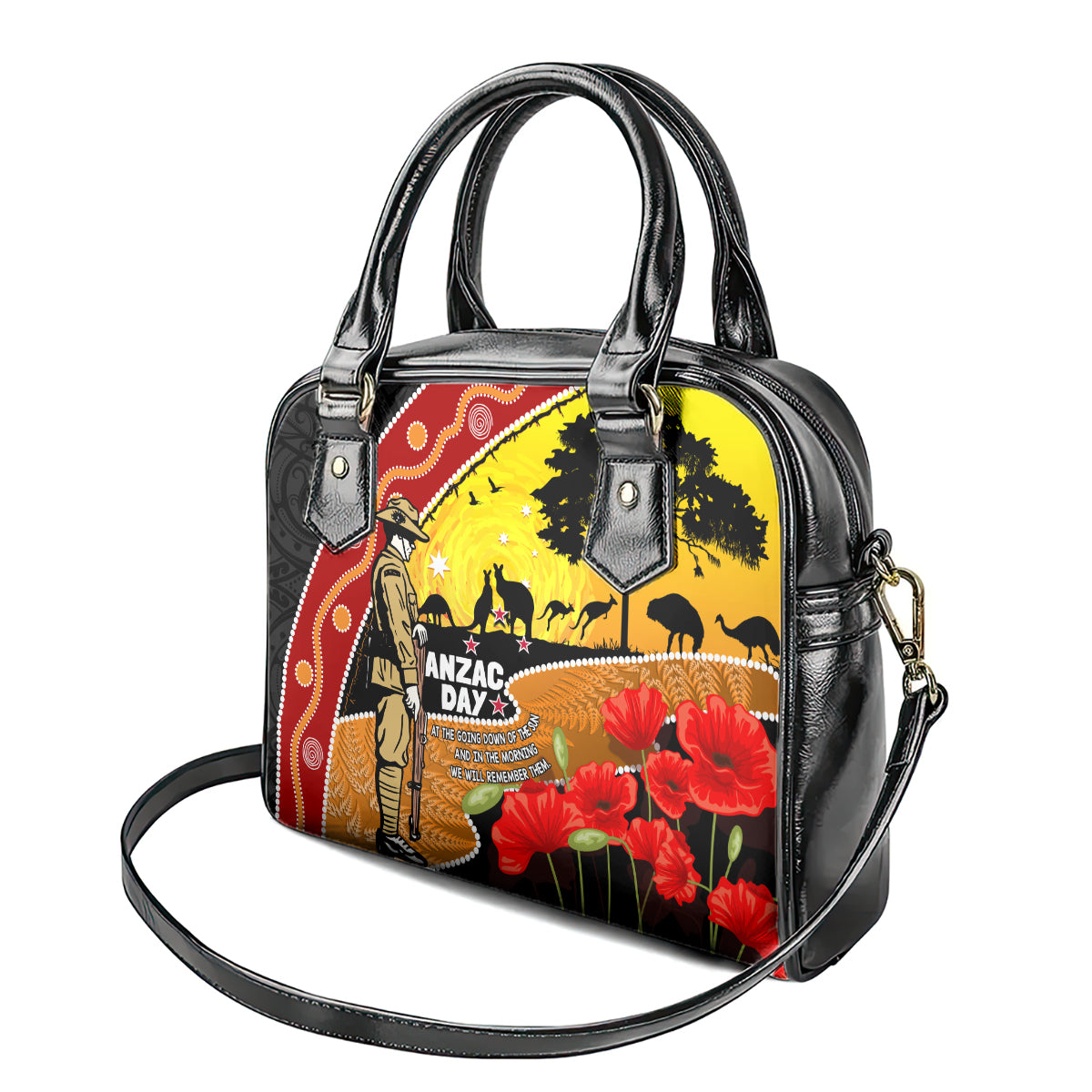 New Zealand And Australia ANZAC Day Shoulder Handbag Aboriginal Maori Starring Night Style - Vibe Hoodie Shop
