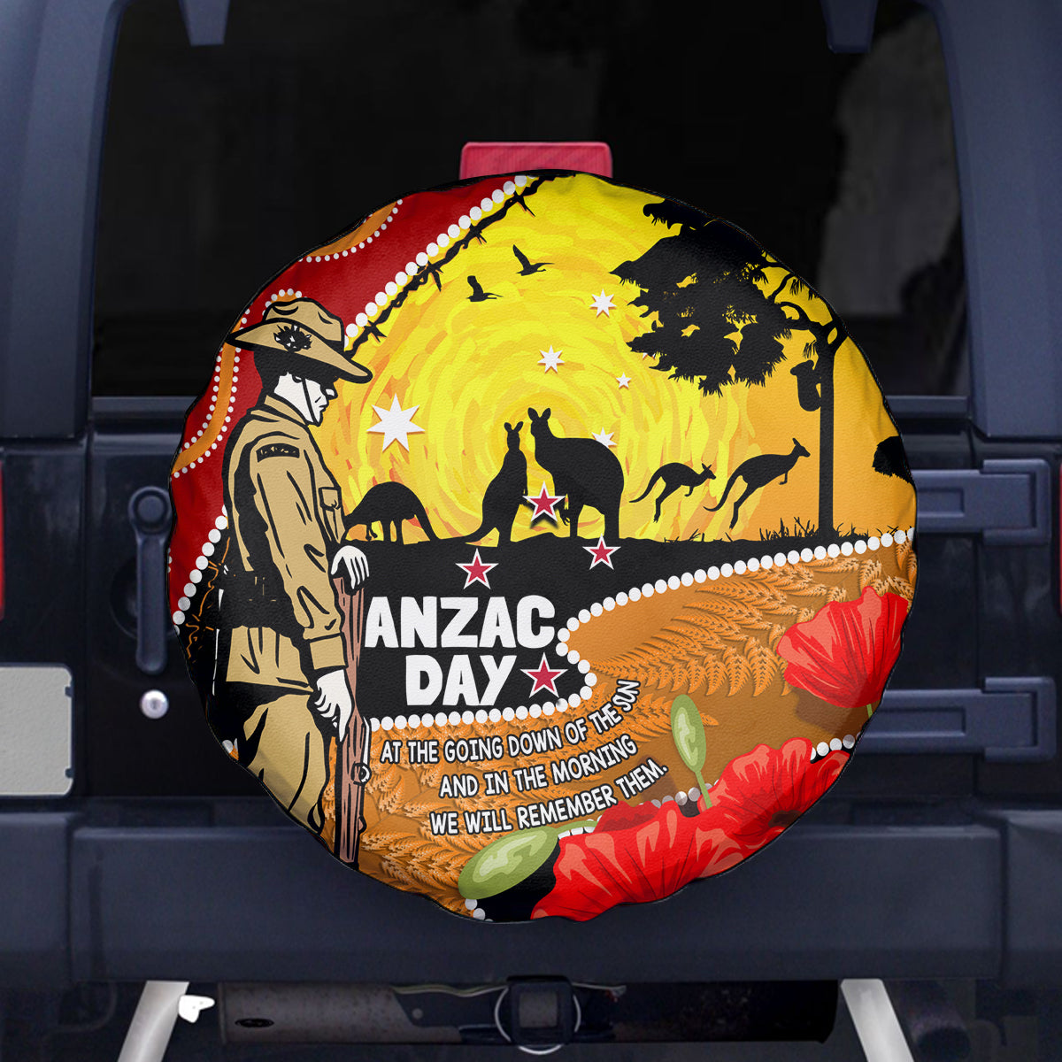 New Zealand And Australia ANZAC Day Spare Tire Cover Aboriginal Maori Starring Night Style - Vibe Hoodie Shop