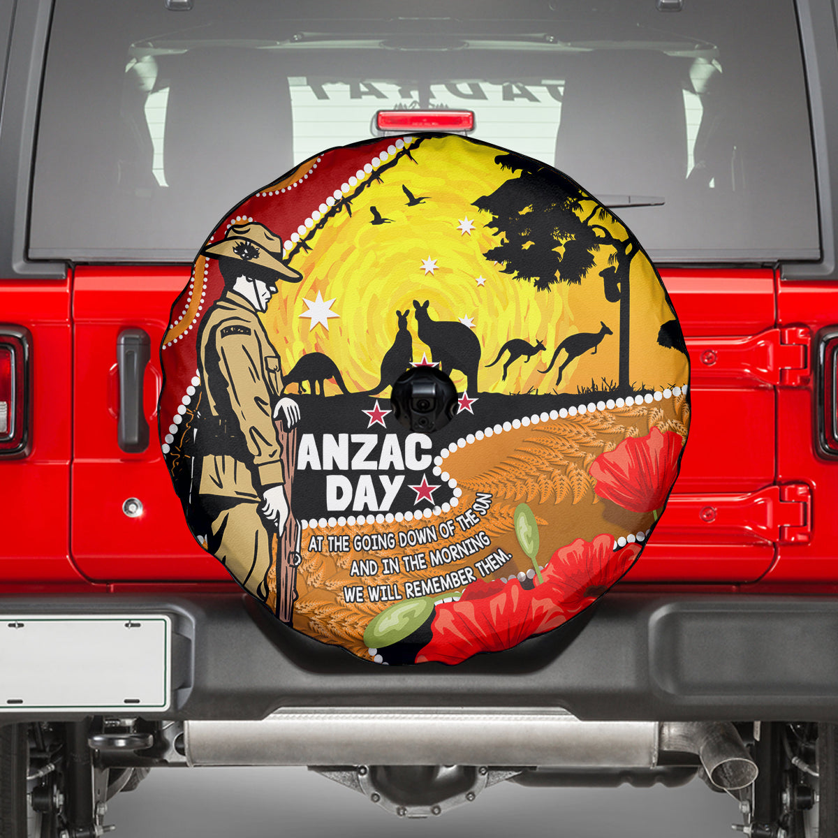 New Zealand And Australia ANZAC Day Spare Tire Cover Aboriginal Maori Starring Night Style - Vibe Hoodie Shop