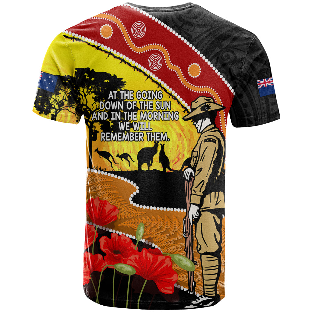 New Zealand And Australia ANZAC Day T Shirt Aboriginal Maori Starring Night Style - Vibe Hoodie Shop