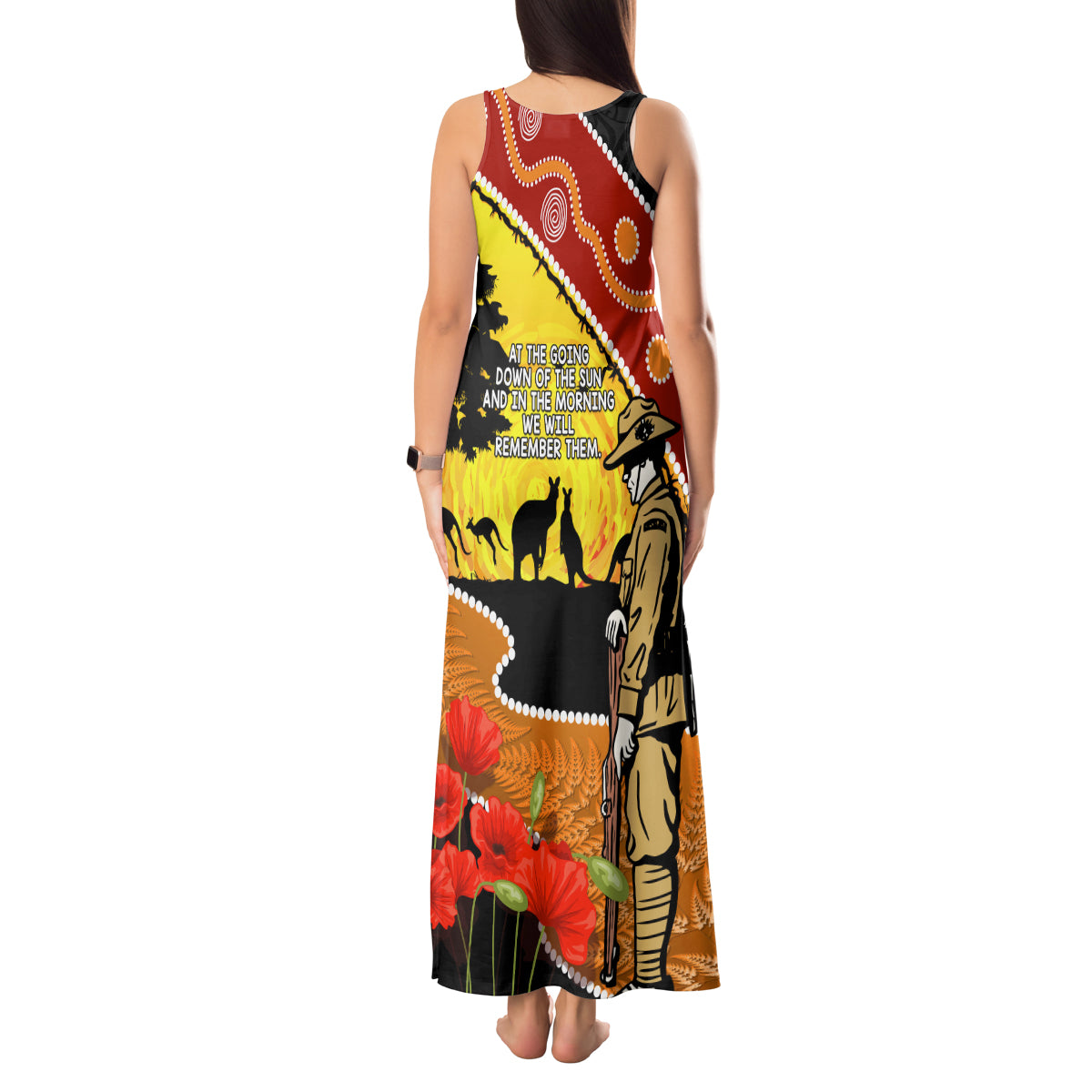 New Zealand And Australia ANZAC Day Tank Maxi Dress Aboriginal Maori Starring Night Style