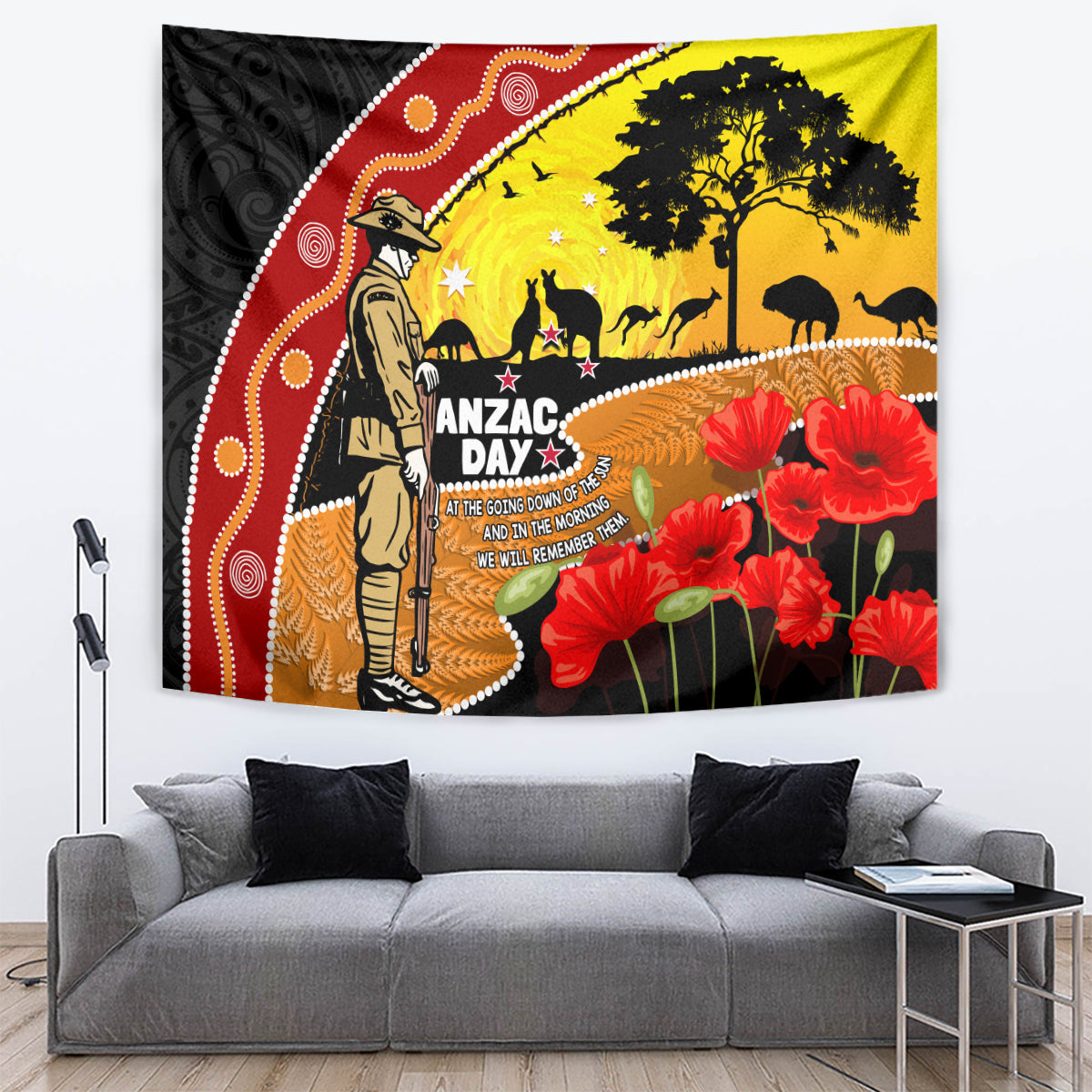 New Zealand And Australia ANZAC Day Tapestry Aboriginal Maori Starring Night Style - Vibe Hoodie Shop