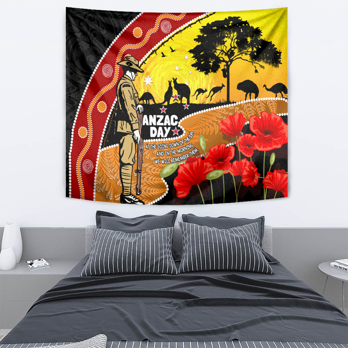 New Zealand And Australia ANZAC Day Tapestry Aboriginal Maori Starring Night Style - Vibe Hoodie Shop