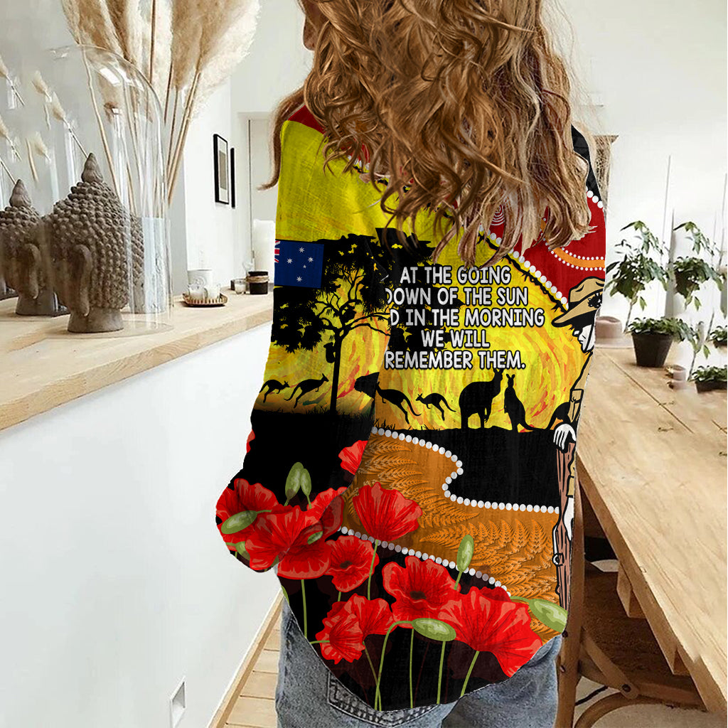 New Zealand And Australia ANZAC Day Women Casual Shirt Aboriginal Maori Starring Night Style - Vibe Hoodie Shop