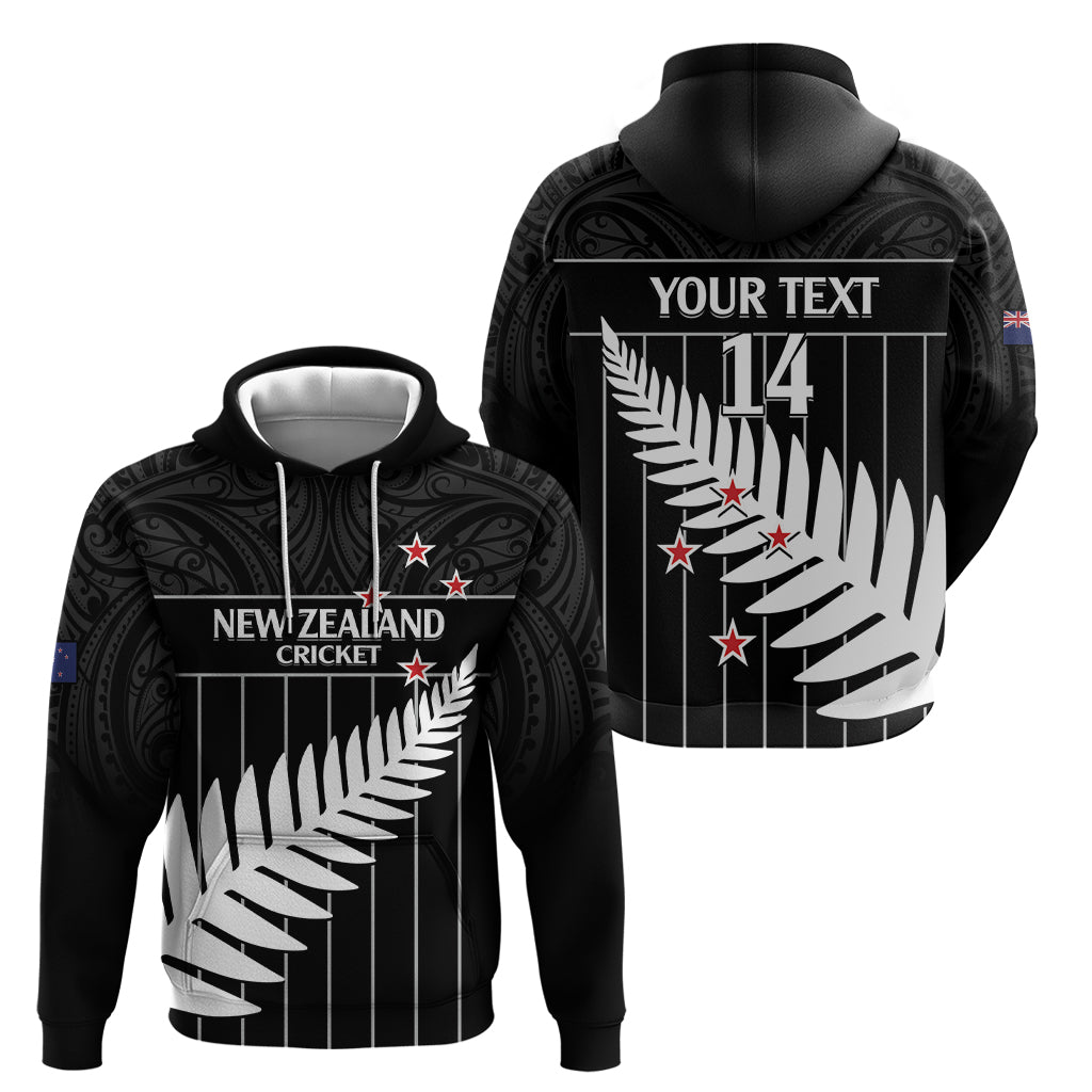 Custom New Zealand Silver Fern Cricket Hoodie Aotearoa Maori Go Black Cap - Vibe Hoodie Shop