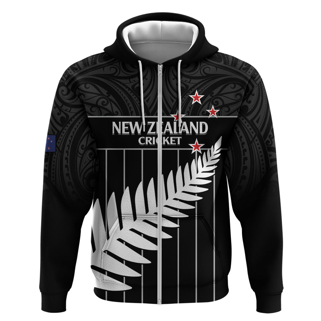 Custom New Zealand Silver Fern Cricket Hoodie Aotearoa Maori Go Black Cap - Vibe Hoodie Shop