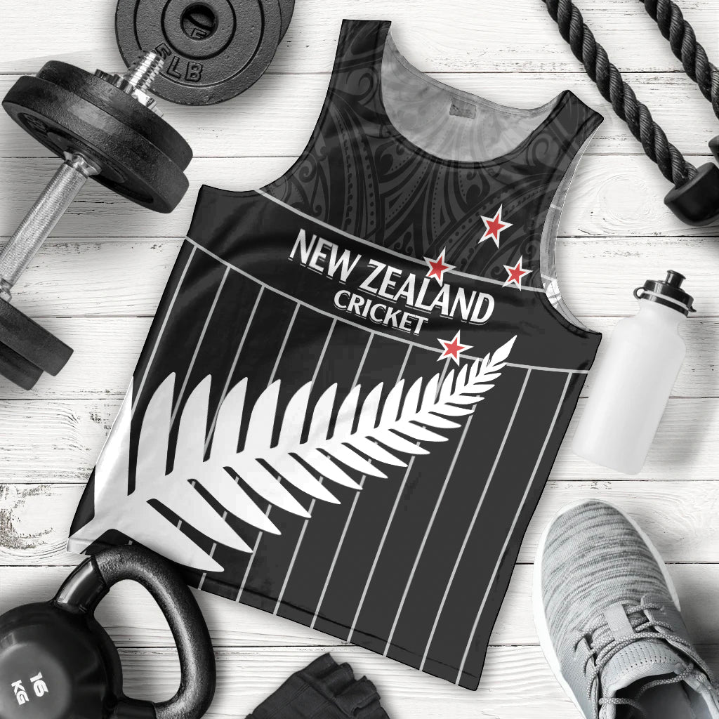Custom New Zealand Silver Fern Cricket Men Tank Top Aotearoa Maori Go Black Cap - Vibe Hoodie Shop