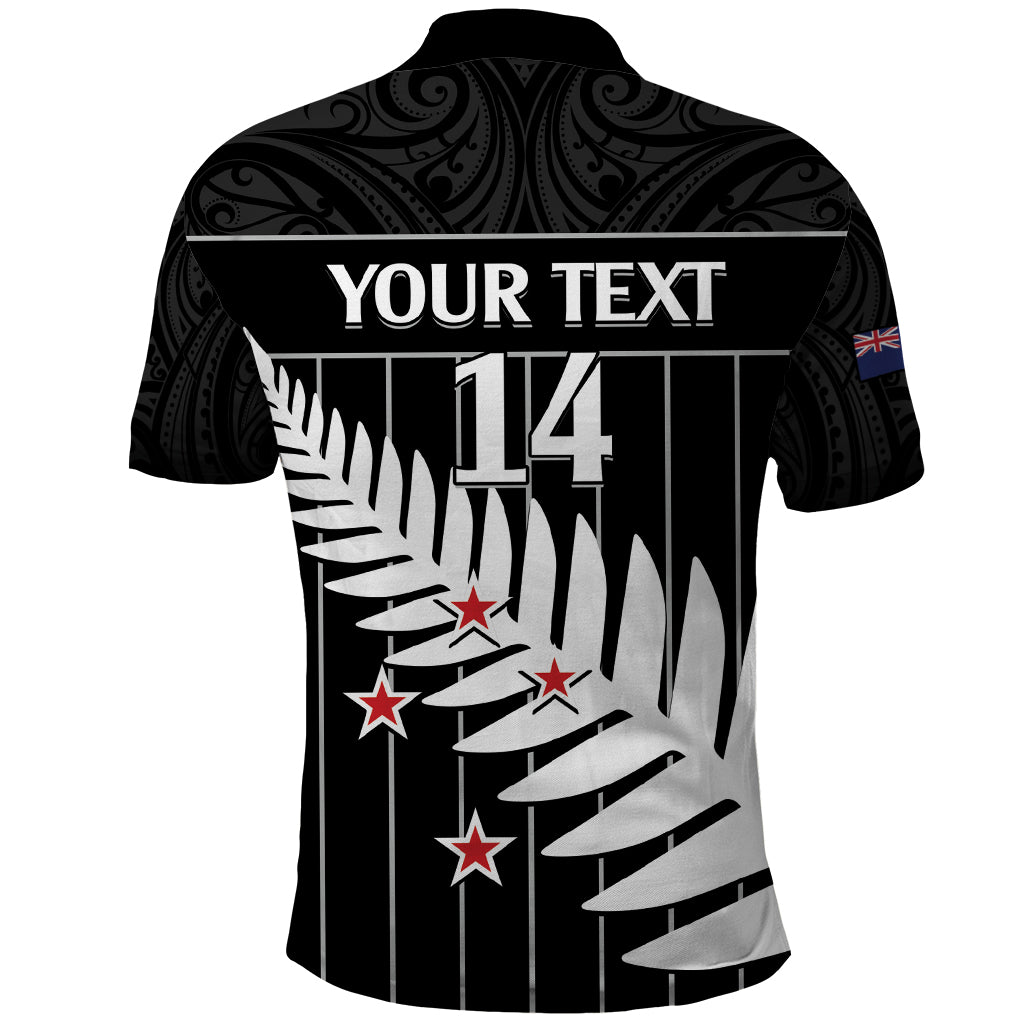 Custom New Zealand Silver Fern Cricket Polo Shirt Aotearoa Maori Go Black Cap - Vibe Hoodie Shop